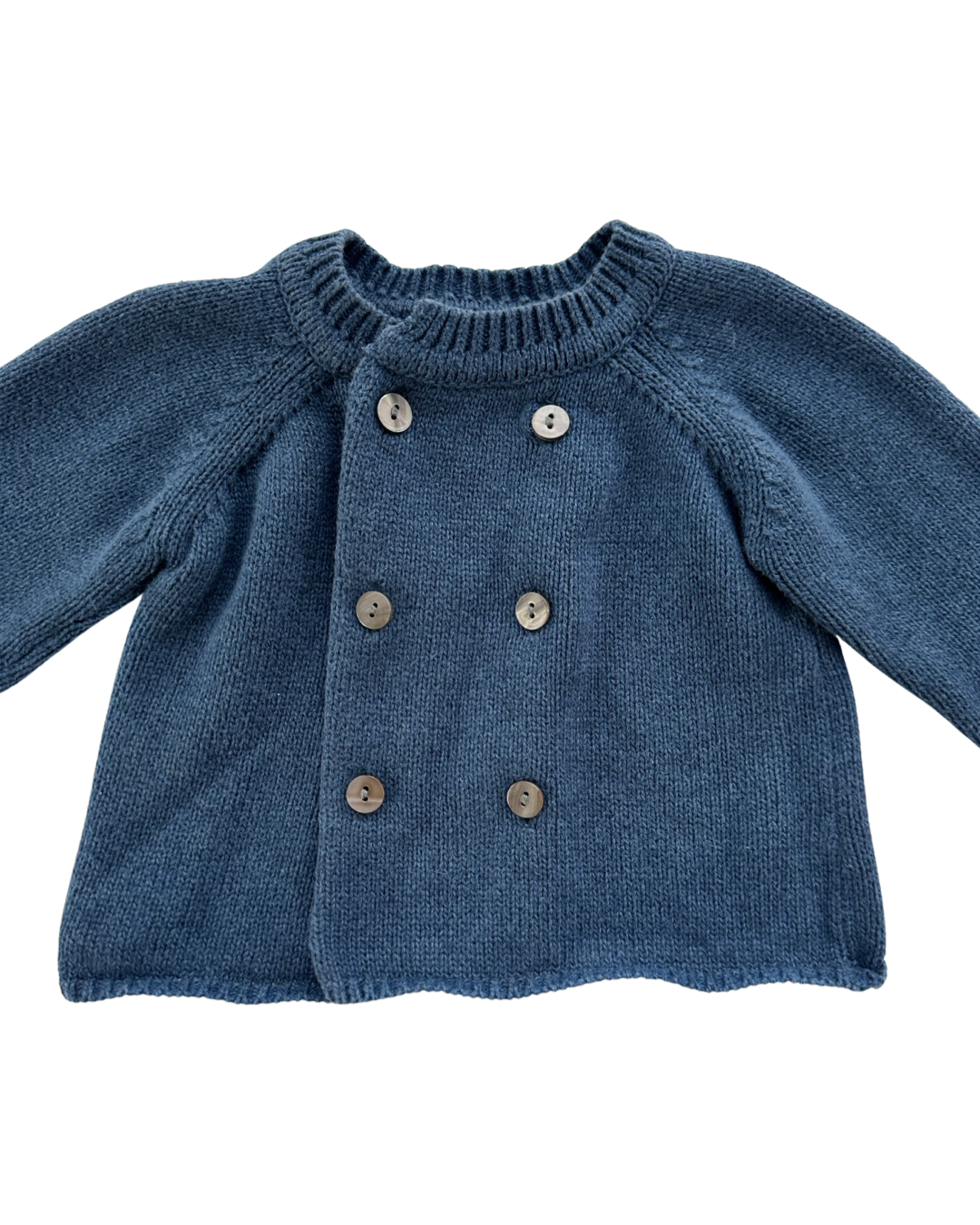 12M Baby Boy Pan con Chocolate Blue Cardigan Sweater