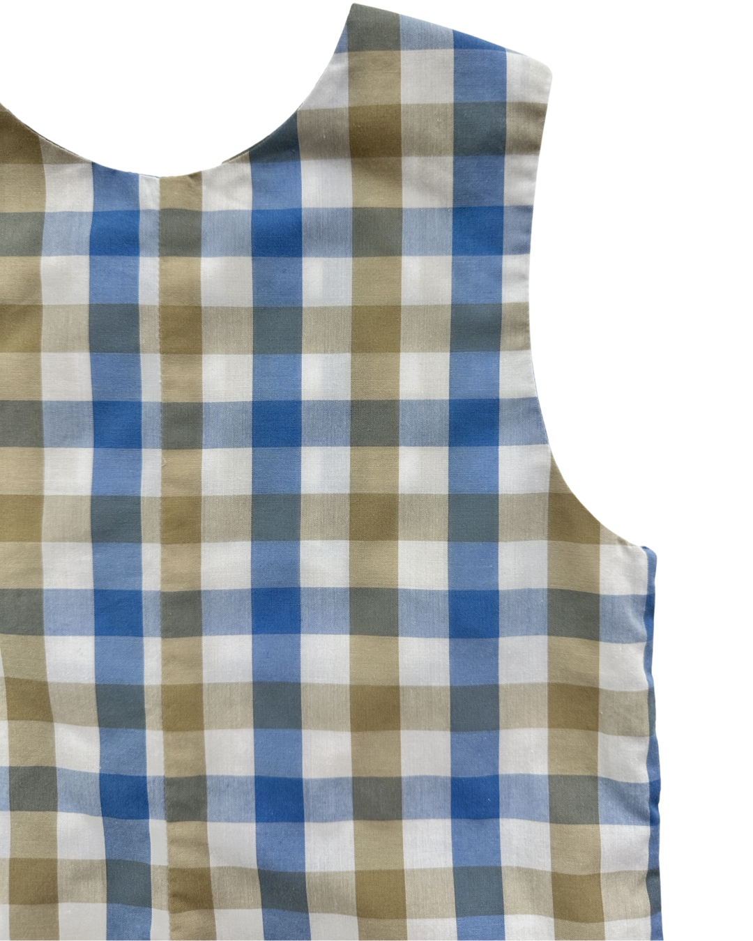 18M Baby Boy Bella Bliss Blue / Taupe Plaid Romper