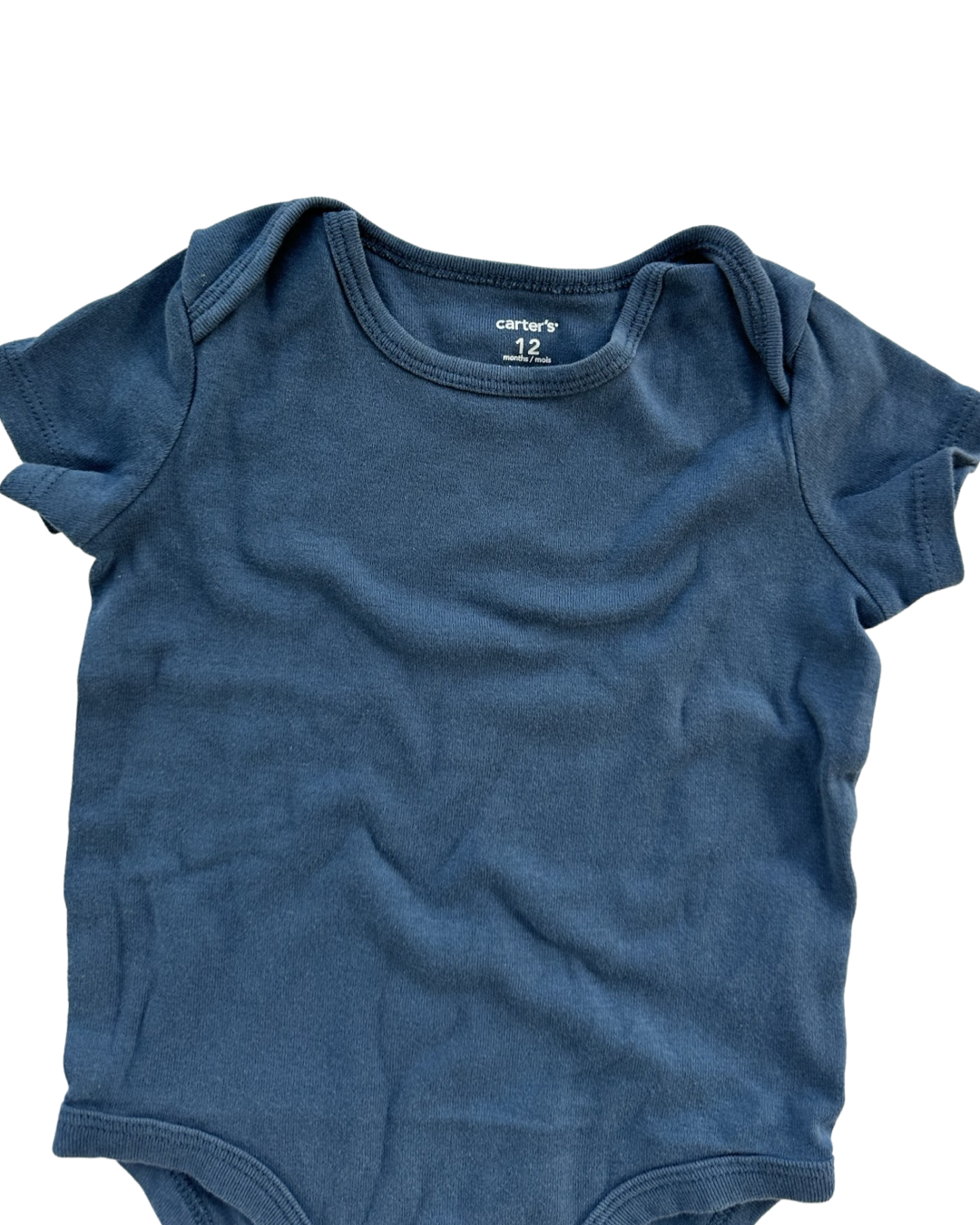 12M Baby Boy Carters Solid Blue Onesie