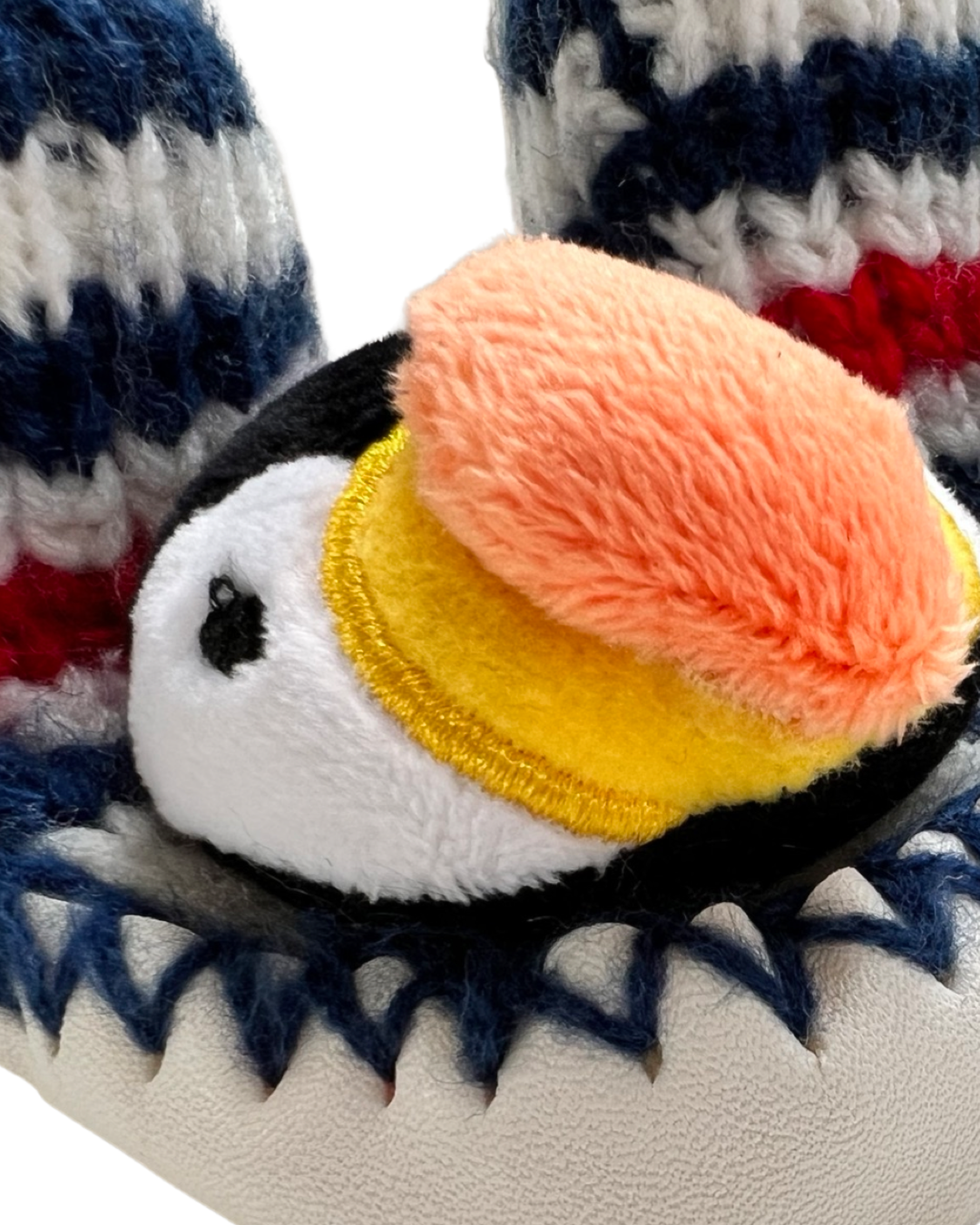 6M-12M Baby Boy / Girl Knit Puffin Slippers