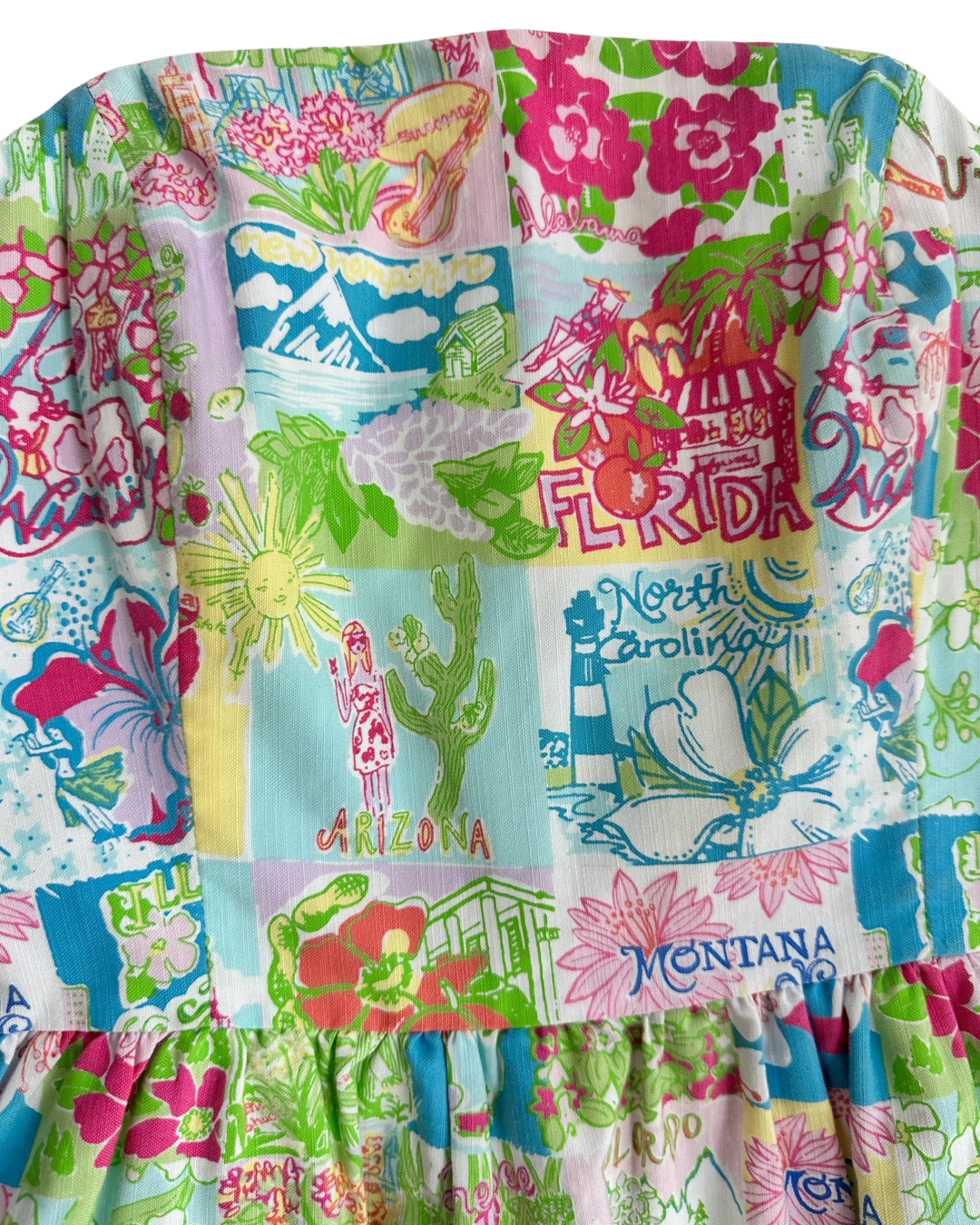 Women’s Size 4 Lilly Pulitzer Maps Postcards Strapless Dress