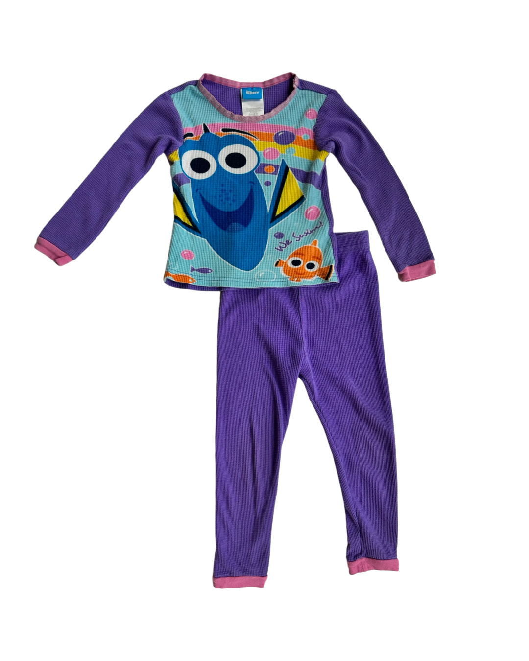 4T Toddler Girl Purple Disney Nemo / Dorie Waffle Knit Pjs