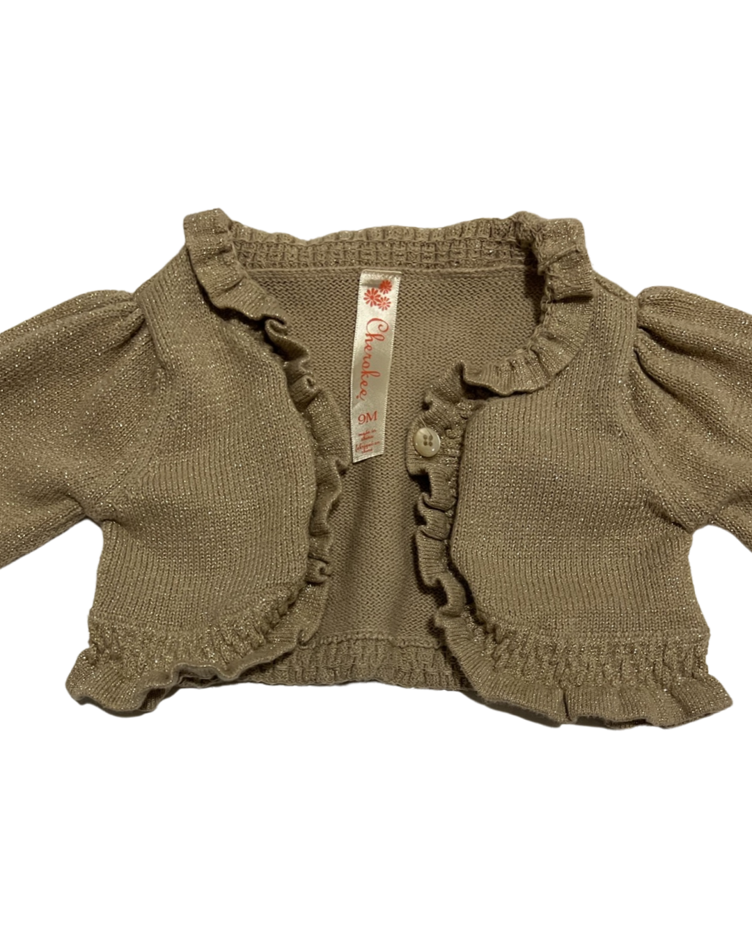 9M Baby Girl Sparkly Gold Cherokee Cardigan