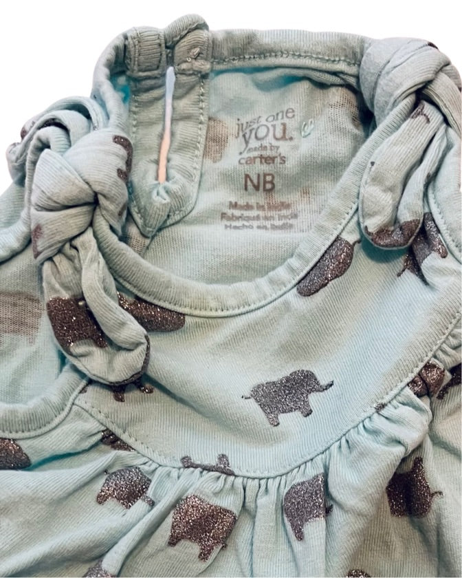 Newborn Baby Girl Carters Elephant Bubble Romper