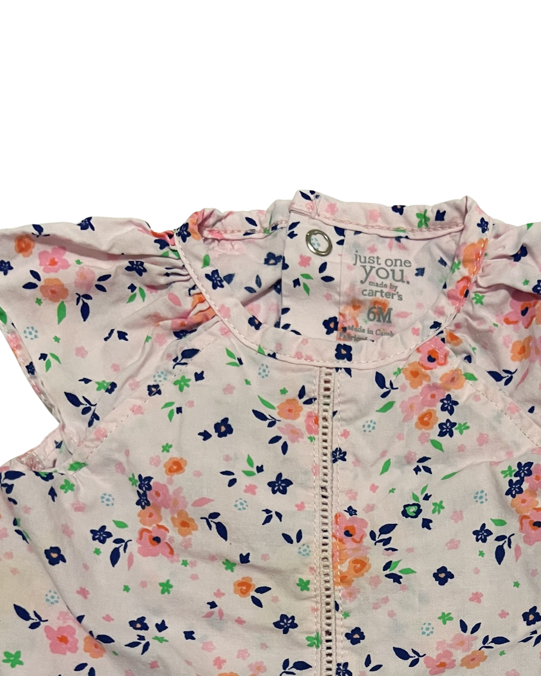 6M Baby Girl Pink Floral Carters Onesie Dress