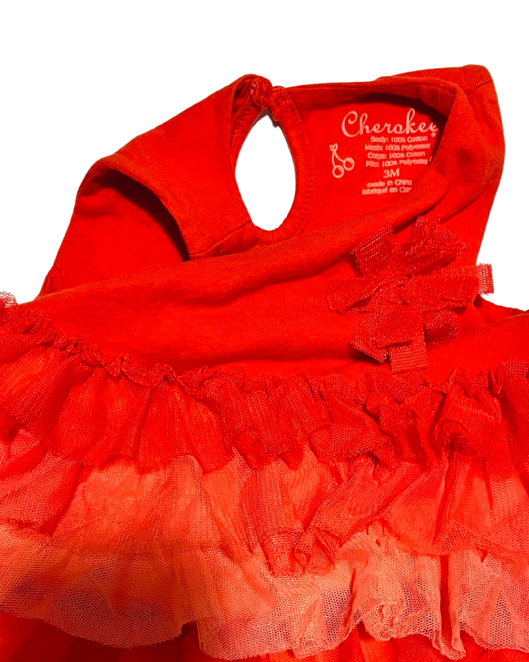 3M Baby Girl Coral Ruffle Bottom Cherokee Dress