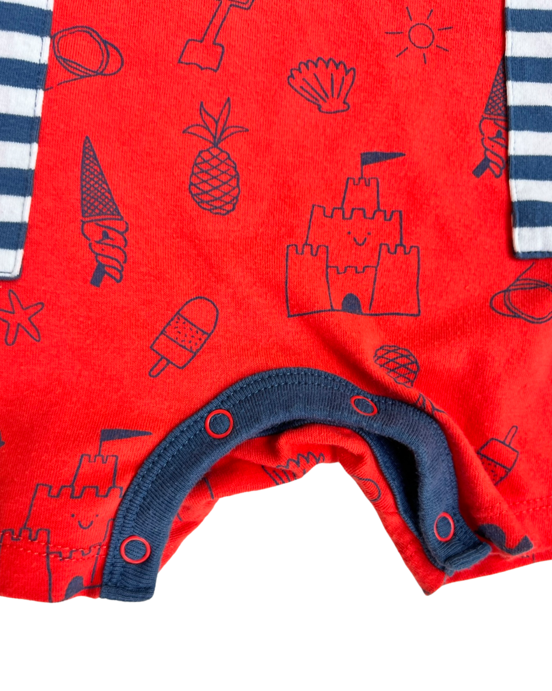 3-6M Baby Boy Summer Cat & Jack Romper w/ Bandana Bib