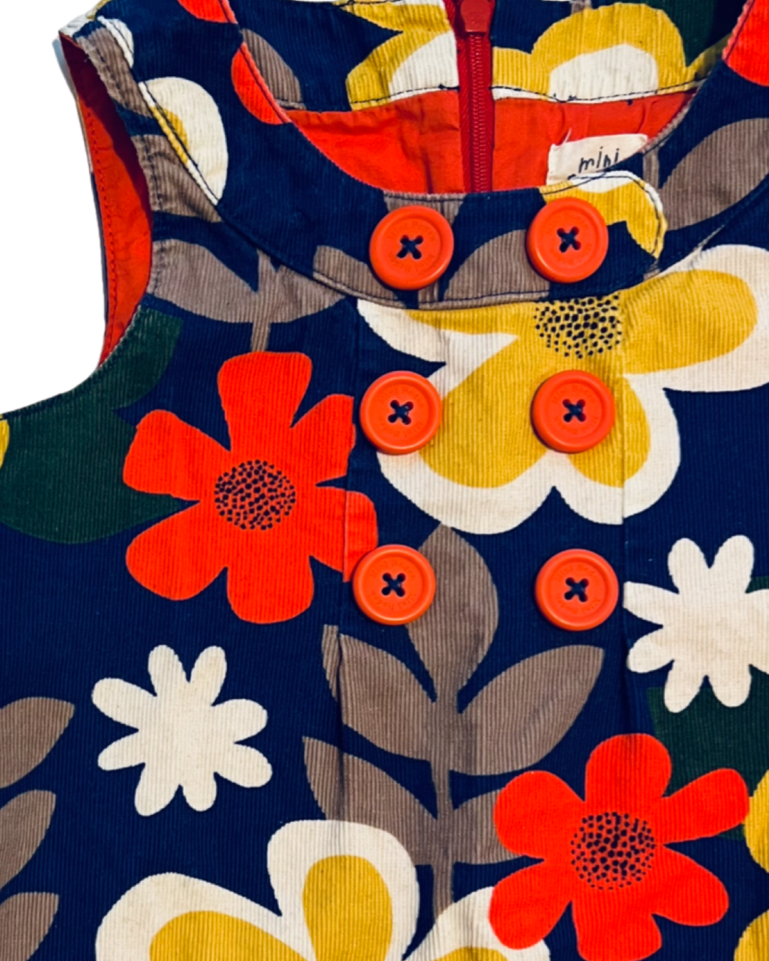 2T Toddler / 3T Toddler Girl Mini Boden Floral Corduroy Pinnie Dress