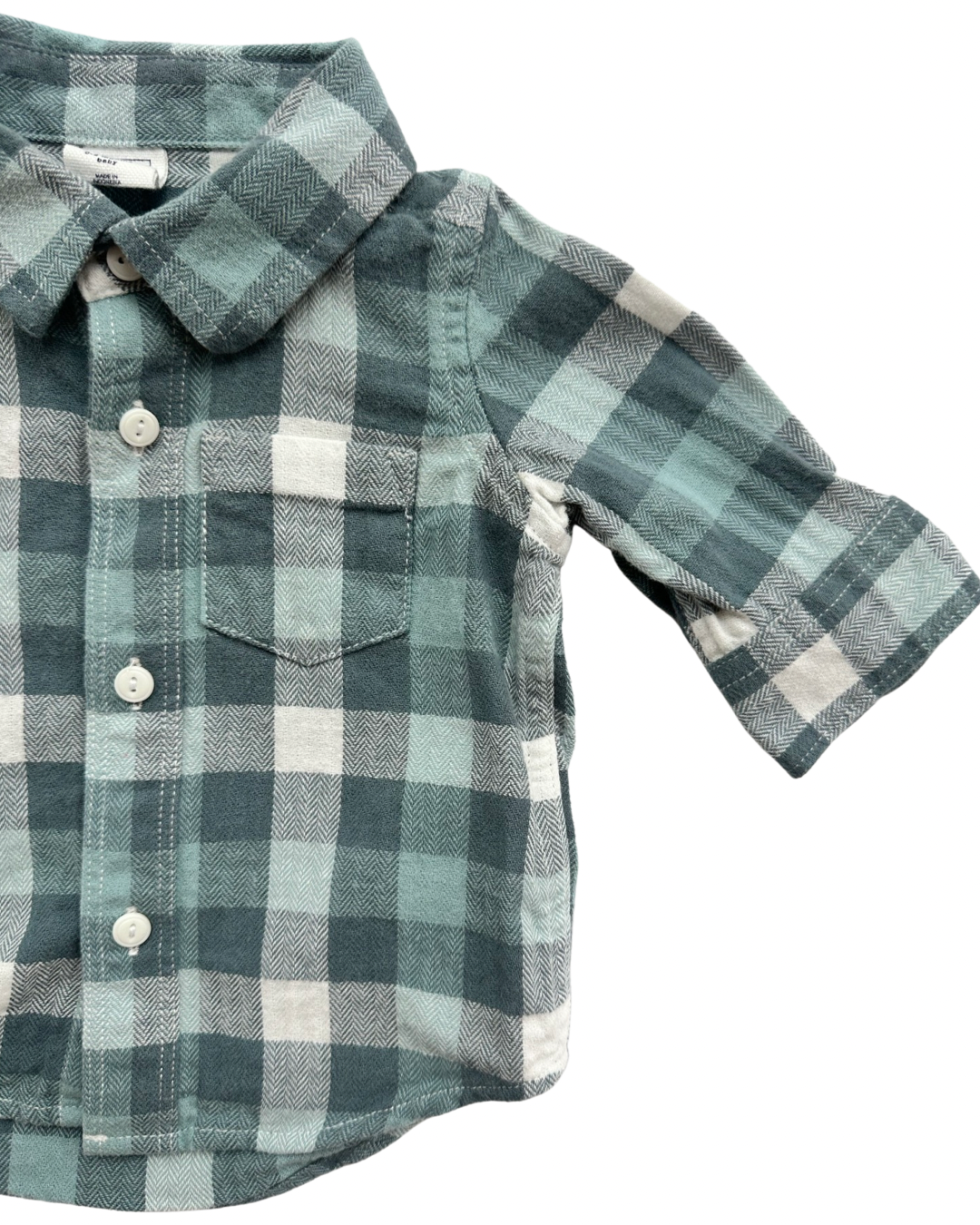0-3M Baby Boy Baby Gap Gray Flannel Shirt