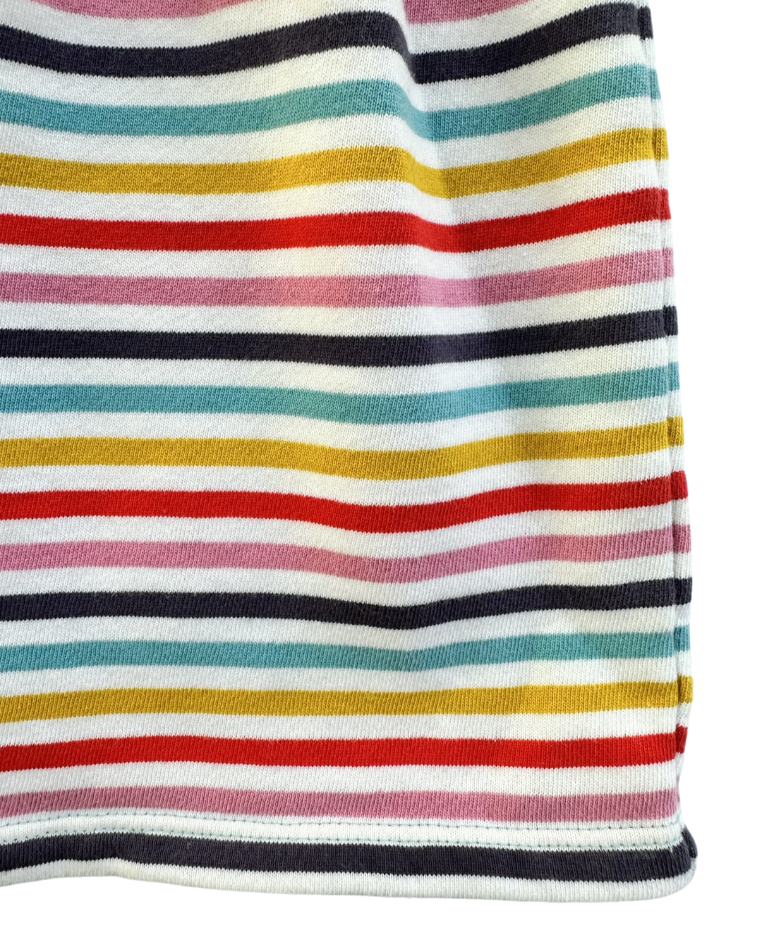 6-12M Baby Girl Baby Boden Colorful Striped Fleece Lined along Sleeve Dress