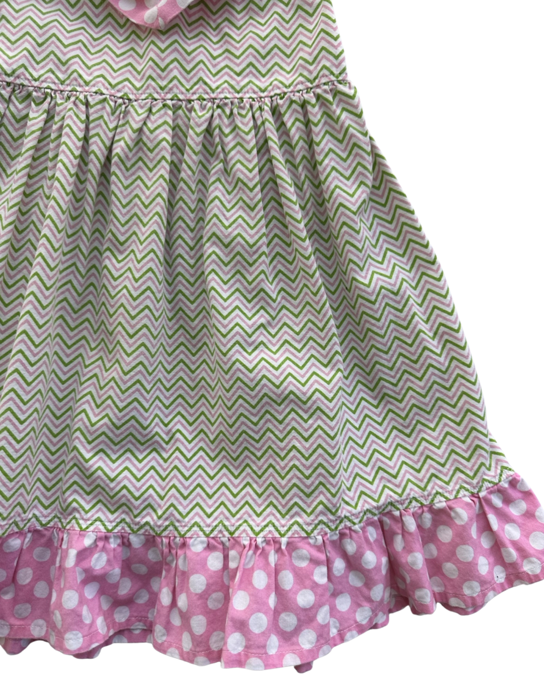3T Toddler / 4T Toddler Girl Pink & Green Chevron Halter Top Dress