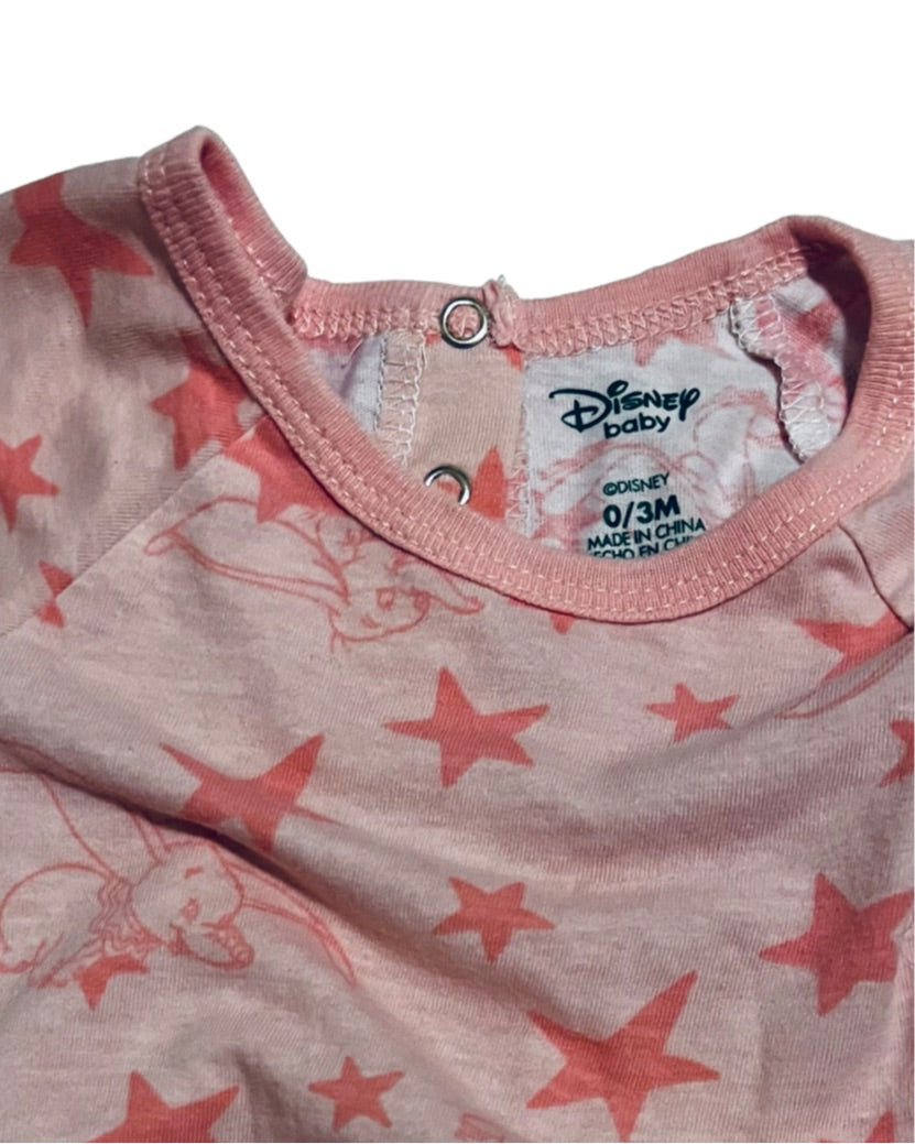 0-3M Baby Girl DISNEY Pink Dumbo Romper