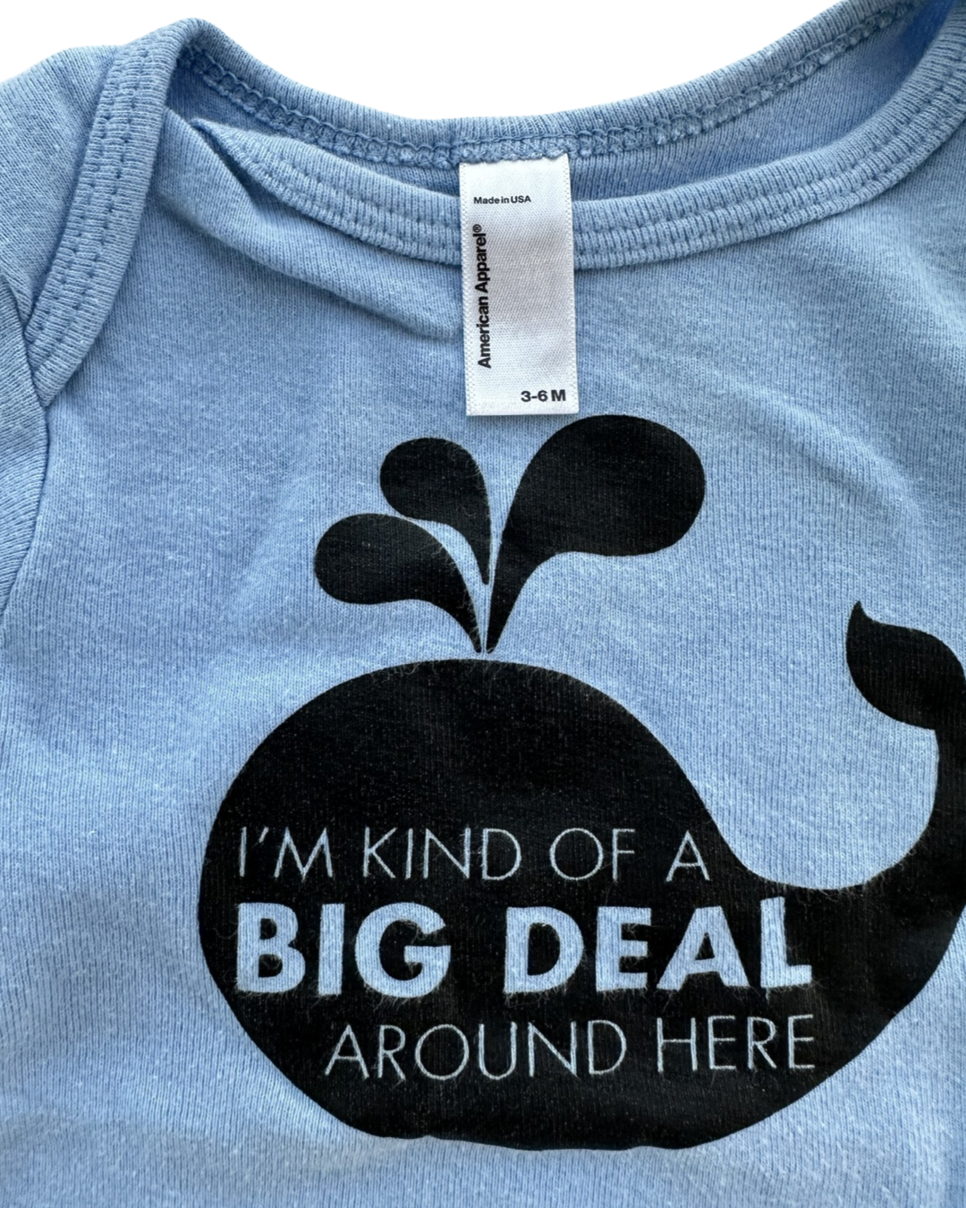 3-6M Baby Boy American Apparel Big Deal Whale Onesie