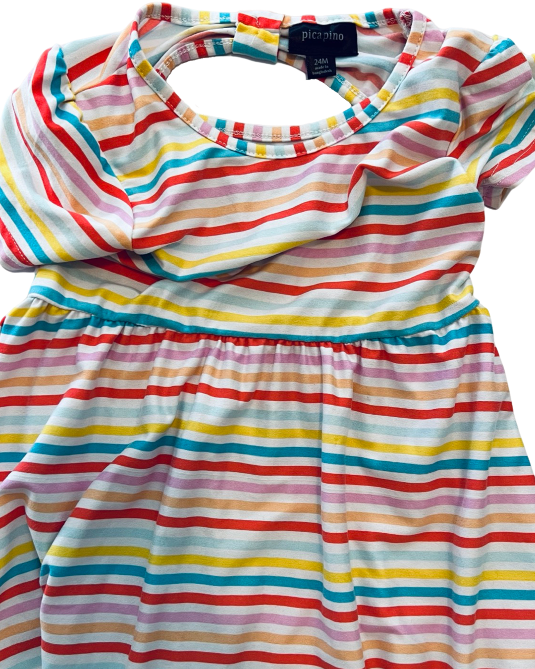 24M Baby Girl Picapino Rainbow Striped Dress