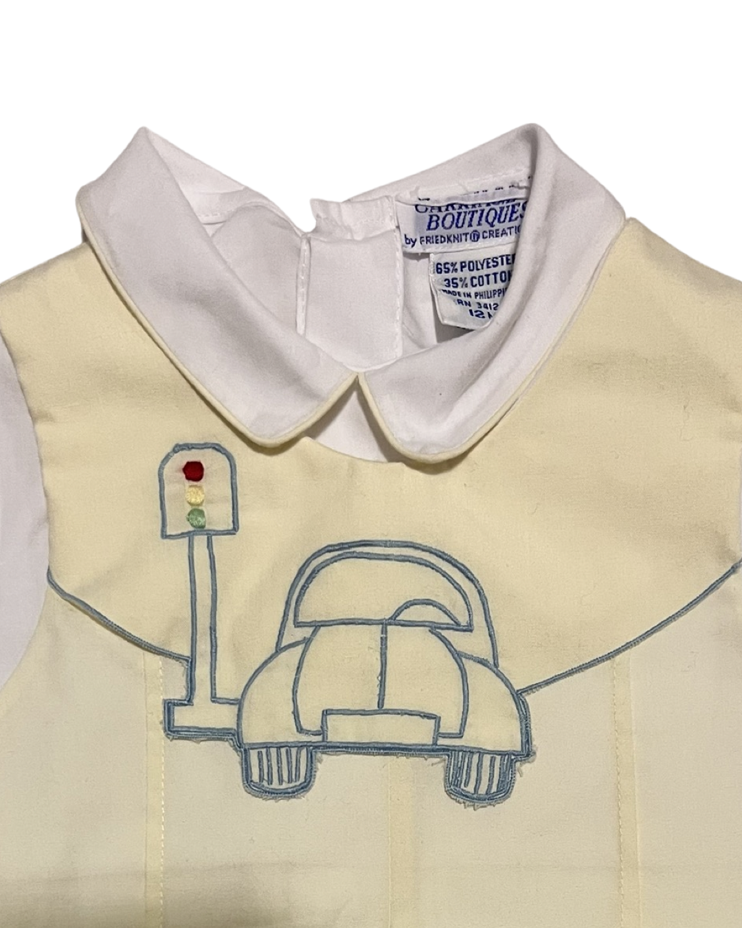 12M Baby Boy Carriage Boutiques 2pc Yellow Car Romper Outfit