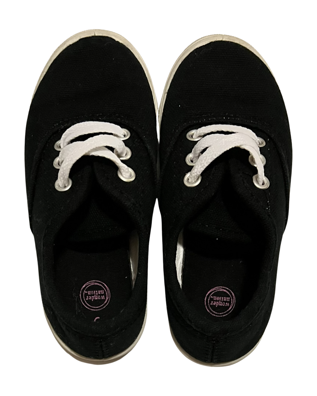 9C Toddler Girl Black Canvas WonderNation Shoes