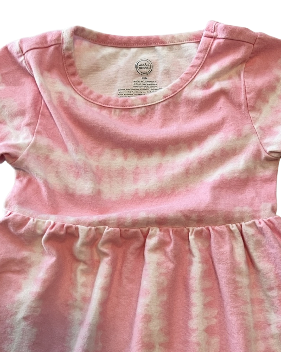 18M Baby Girl Pink Tie Dye WonderNation Dress