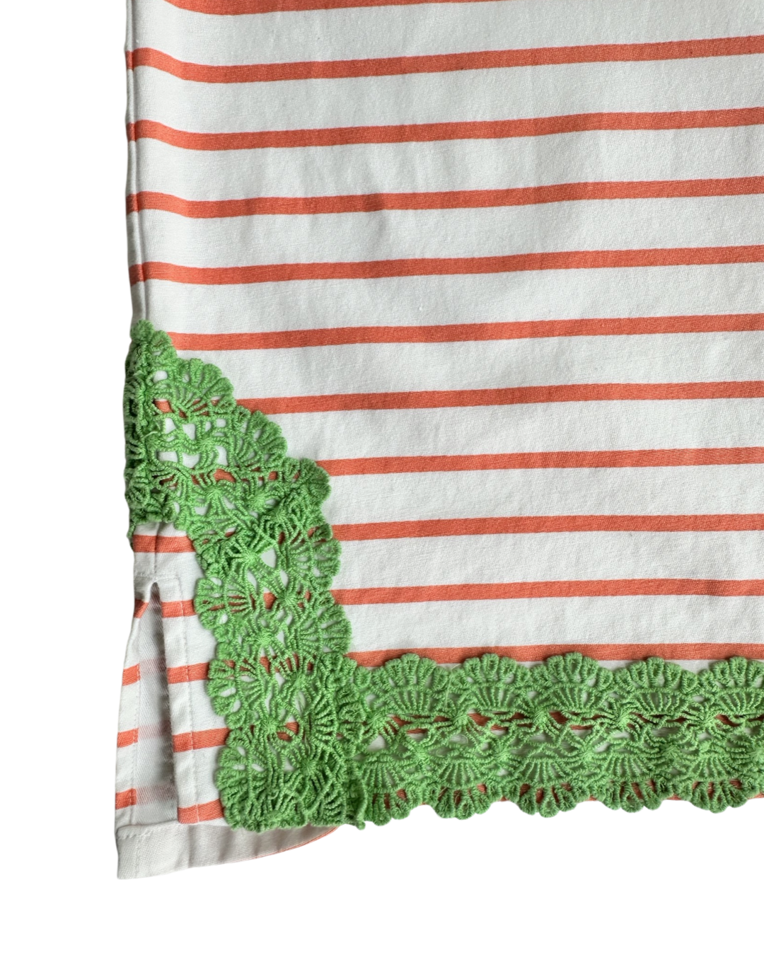 Women’s Size 2 Crown & Ivy Coral Stripped Dress w/ Green Trim