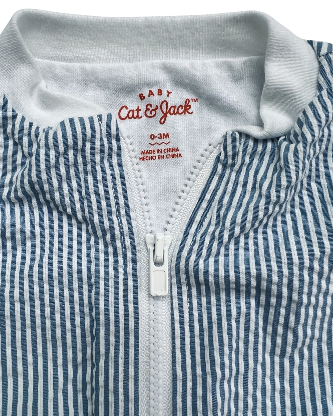 0-3M Baby Boy Blue Seersucker Zip-Up Cat & Jack Jacket