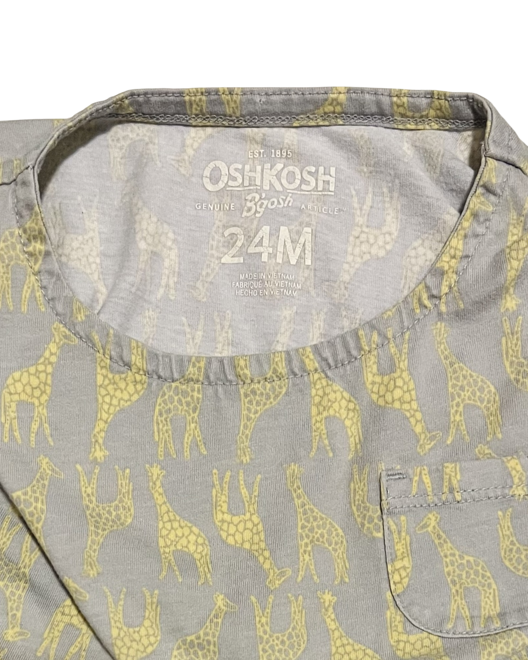 24M Baby Girl Gray OshKosh Giraffe Top