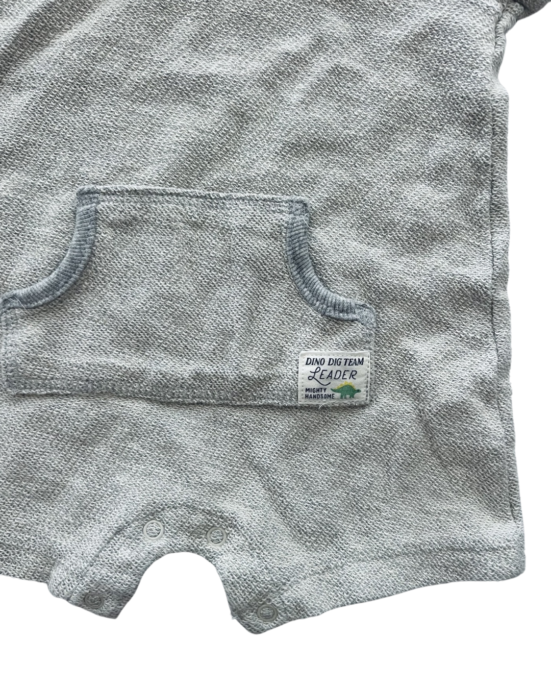 12M Baby Boy Carters Gray Dino Hoodie Romper