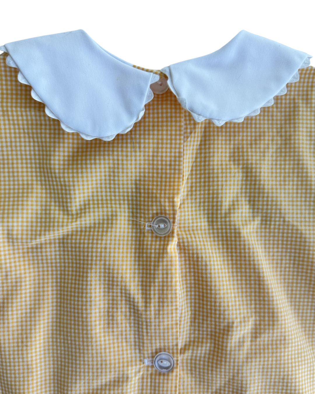 6 Youth Girls Classic Orange Gingham Boutique Dress w/ Peter Pan Collar and Owl Design