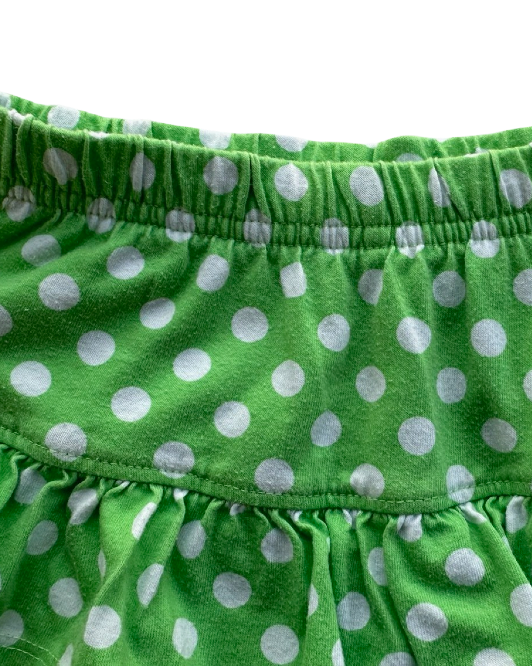 5T Toddler Girl White Smocked Popsicle Top W/ Matching Green Polka Dot Hanna Andersson Skort