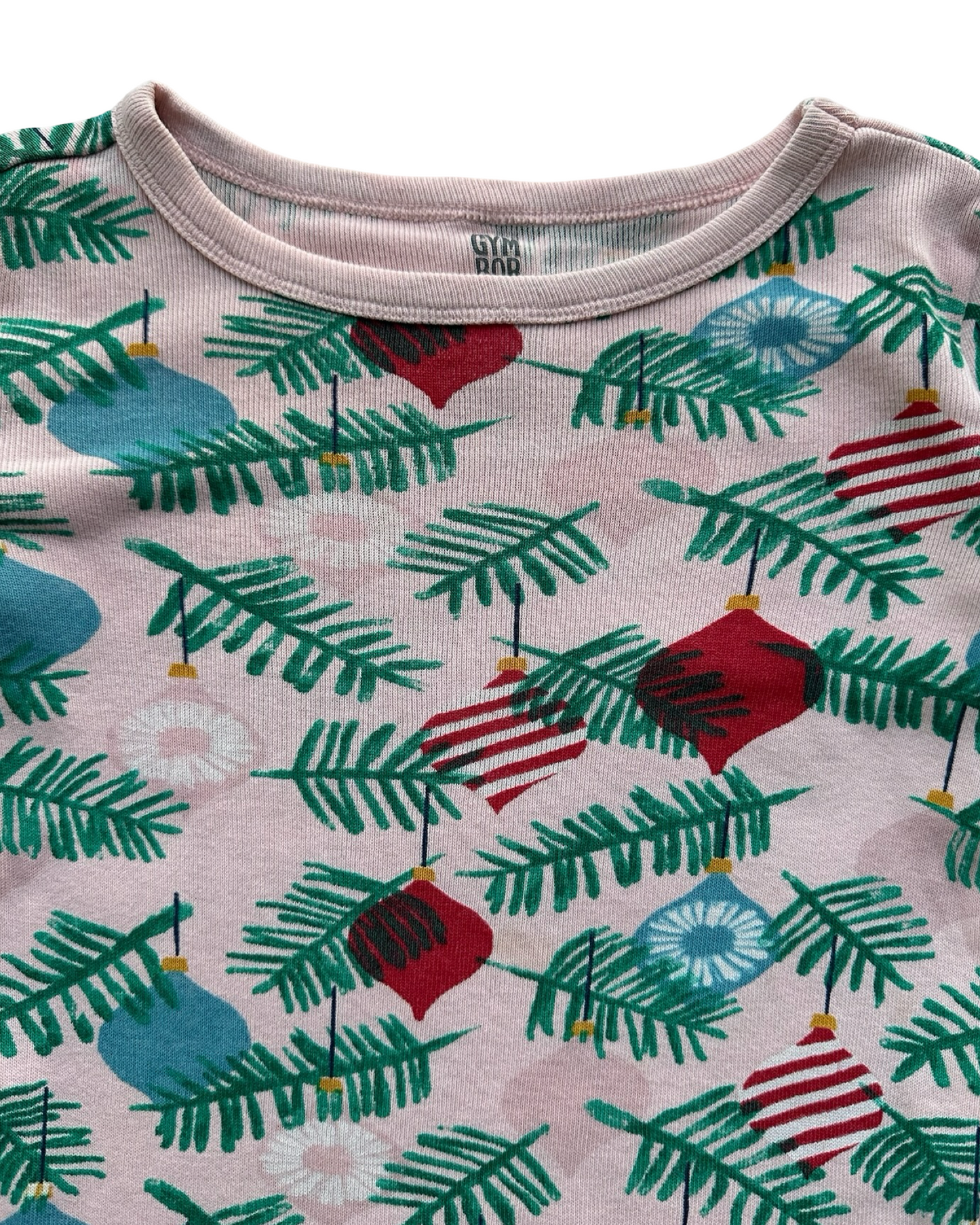 4T Toddler Girls Gymboree Holiday Print Christmas Pajamas 2 Pieces Set.