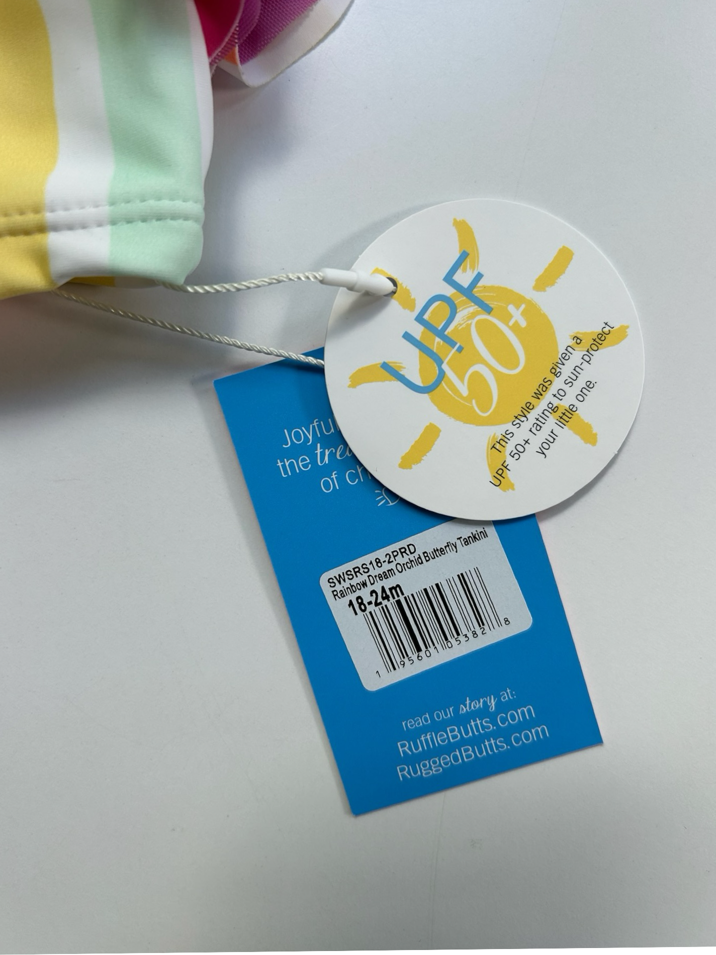 18M - 24M  Baby Girls RuffleButts Rainbow Dream Orchid Butterfly Tankini 2 Pieces Set. NWT