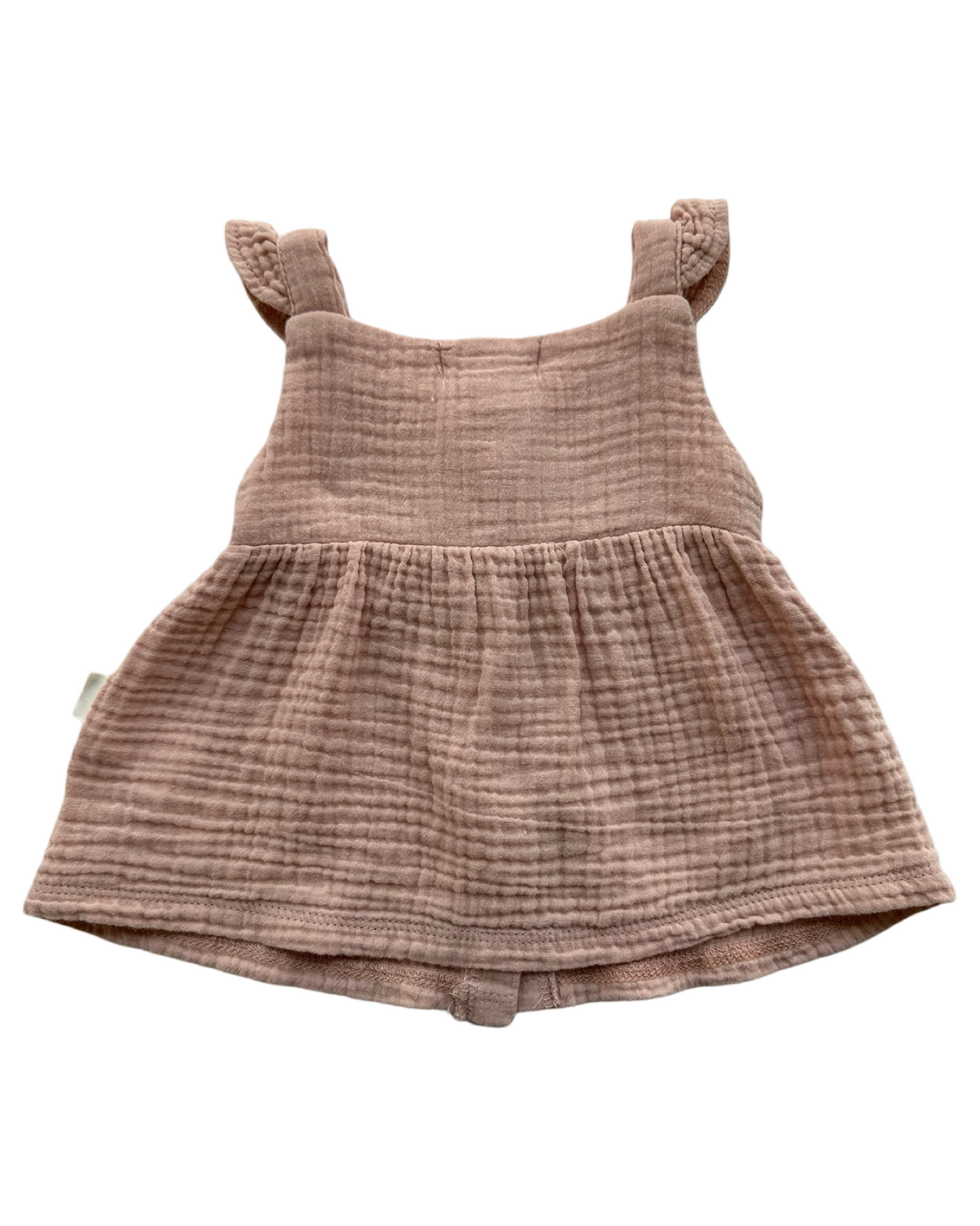 0-3M Baby Girl Rabbit + Bear An Emily And Oliver Brand Antique Pink Dress.