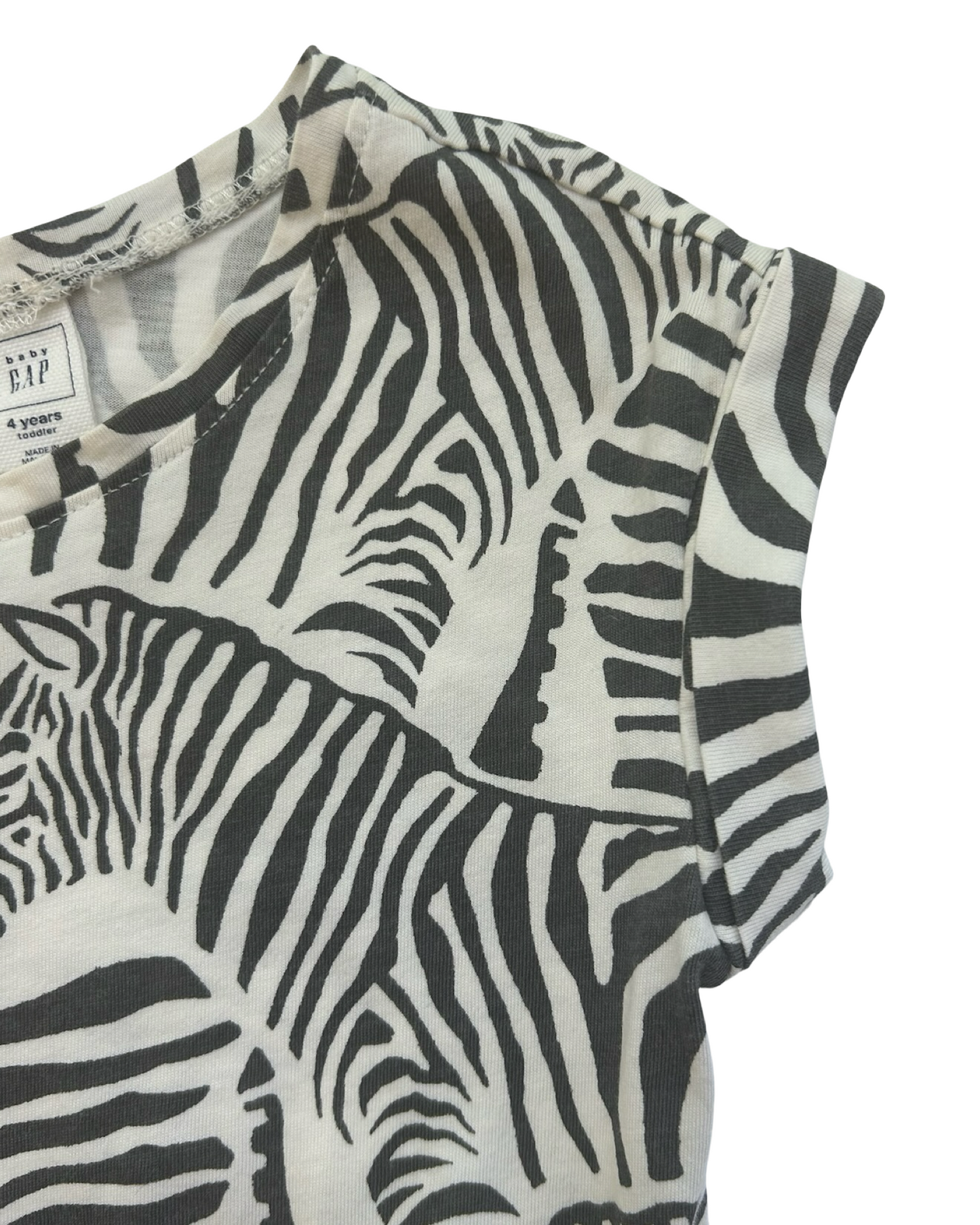 4T Toddlers Girls Baby Gap Zebra Print Tie Romper.