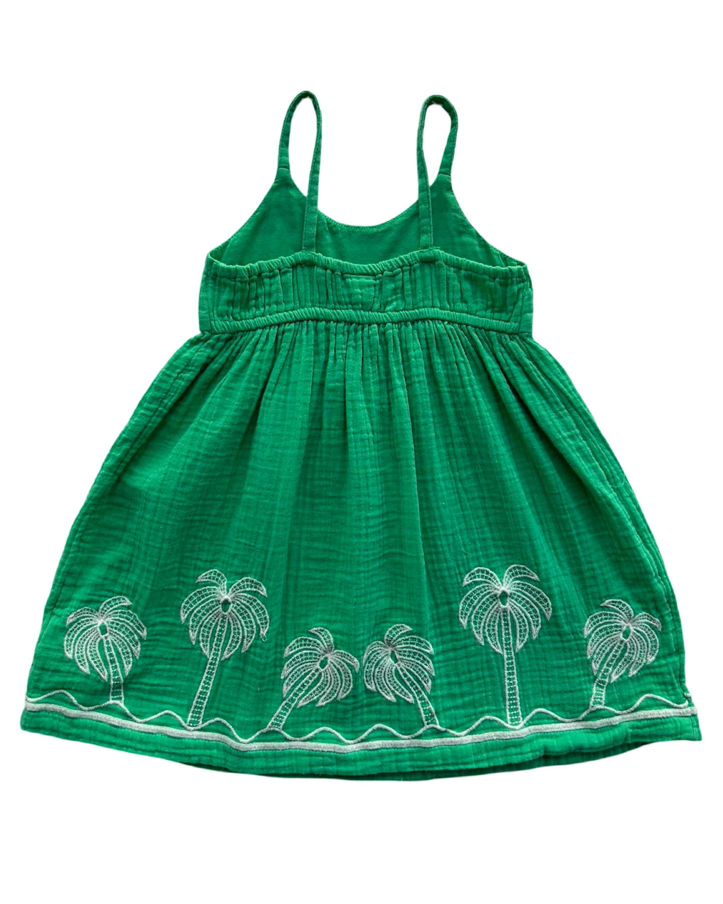 2T Toddler Girls Old Navy Spaghetti Straps Gauze White Palm Trees Dress.