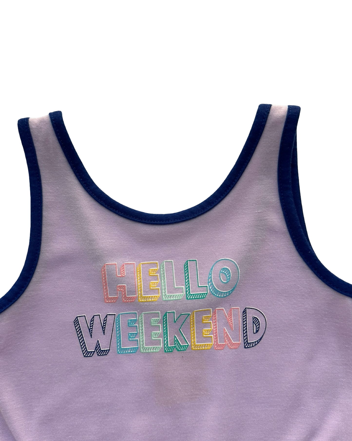 XS 4T-5T Toddler Girls Cat & Jack Sleeveless Romper HELLO WEEKEND Printed Overall.