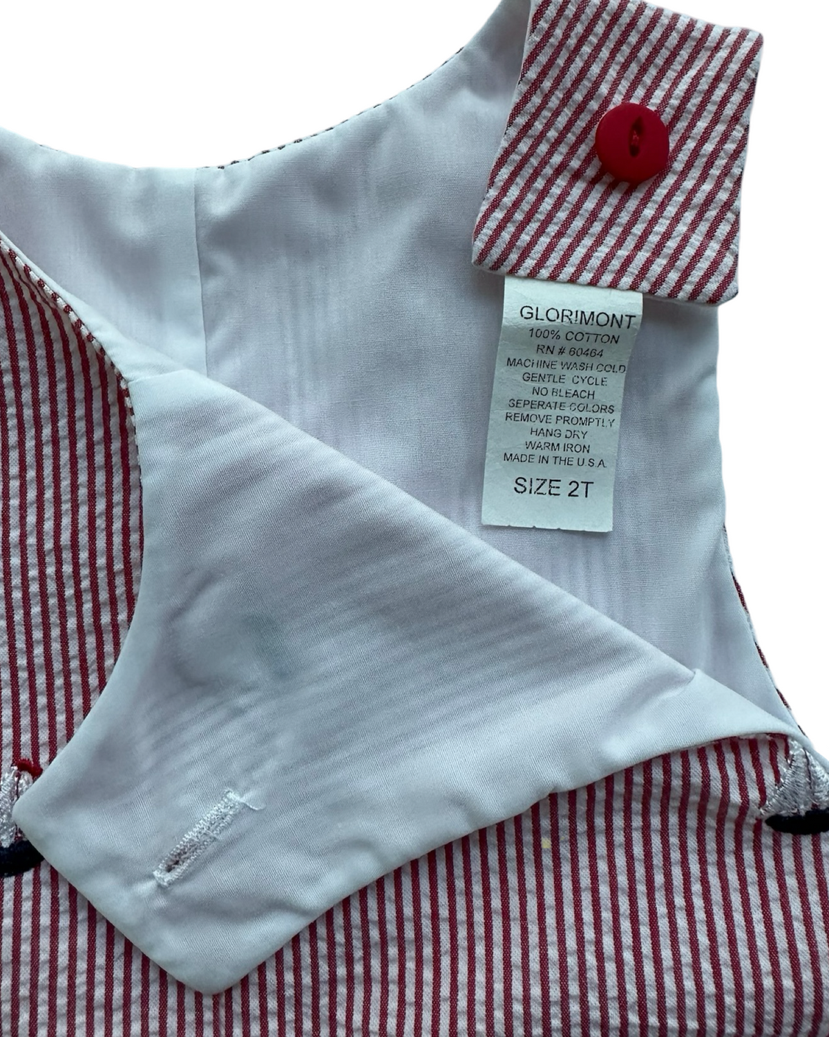 2T Toddler Boy Glorimont Red Striped Seersucker Sailboat Romper Jon Jon