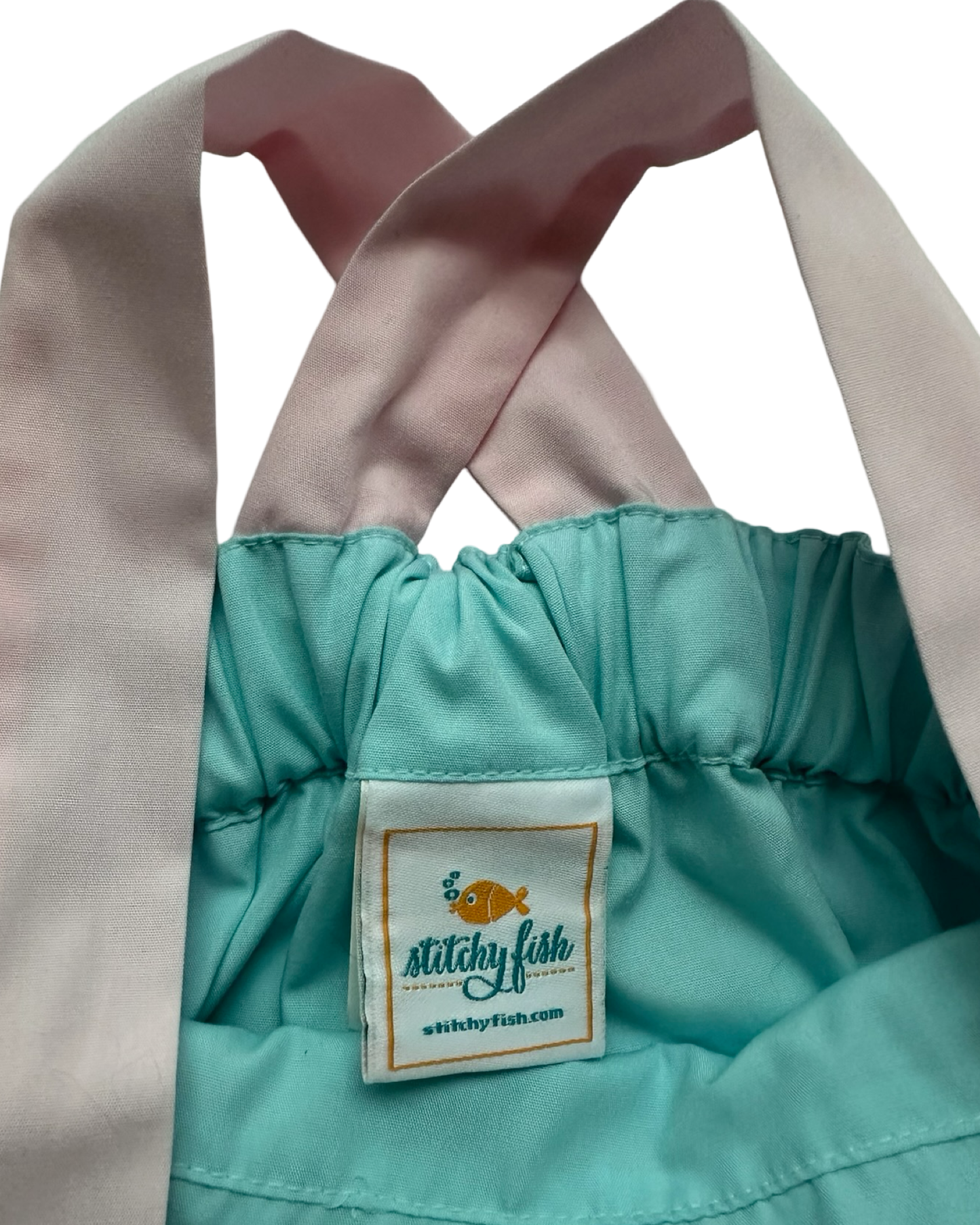 5T Toddler Girl Stitchy Fish Blue / Pink Strawberry Romper