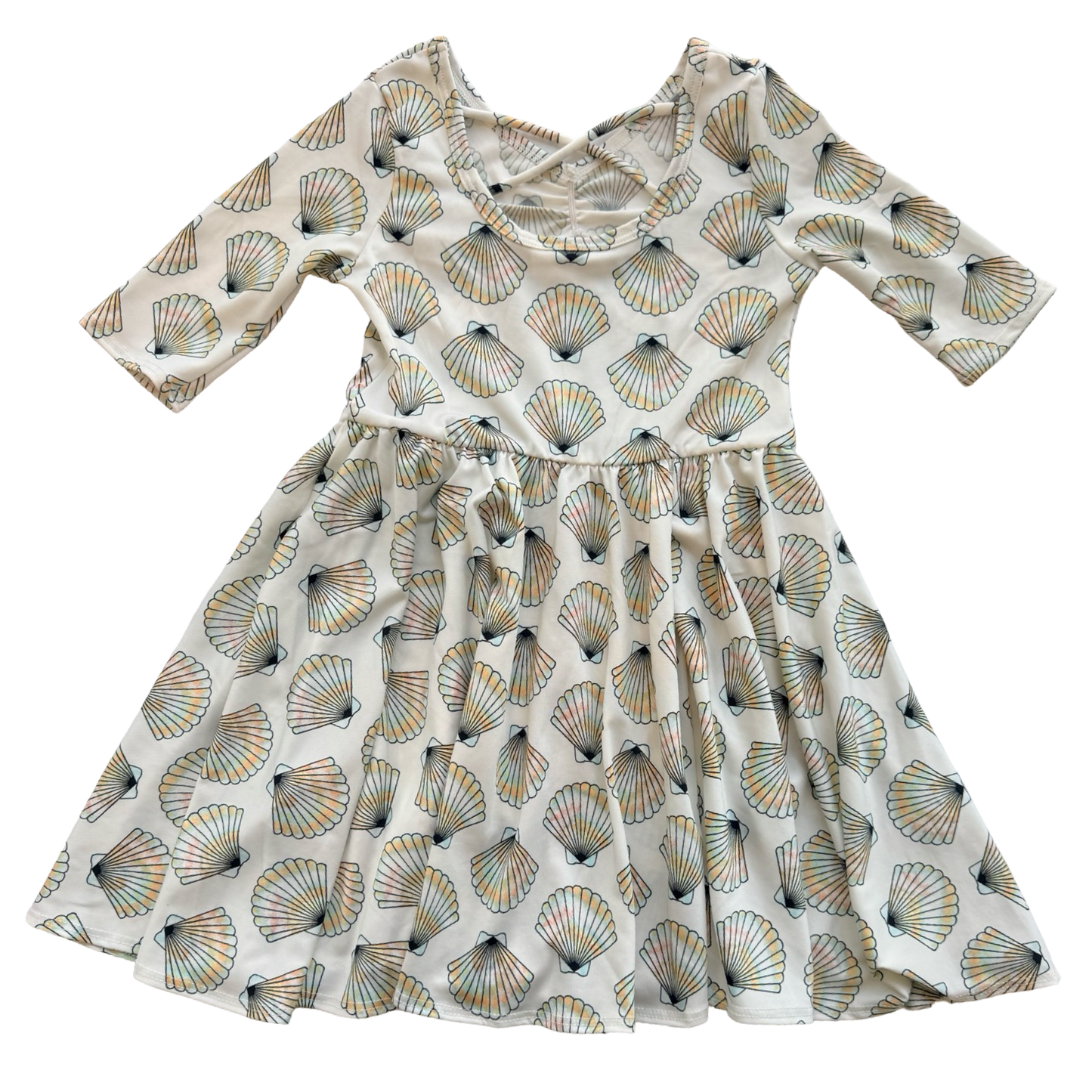 3T Toddler Girl Dot Dot Smile Seashell Twirl Dress