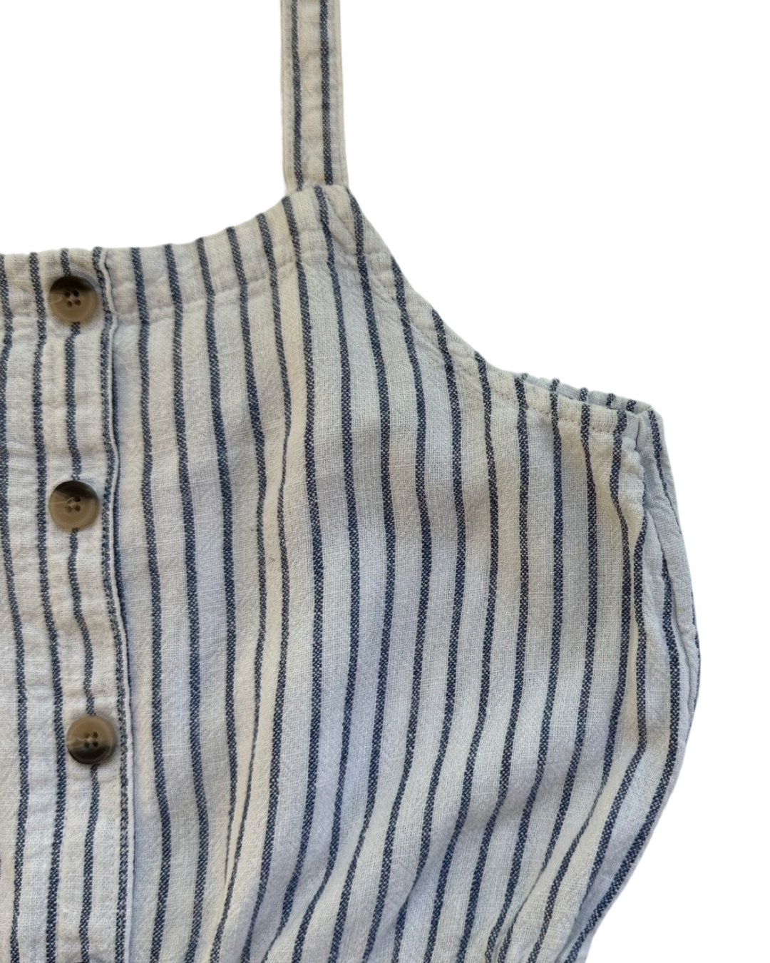 Youth Girls Size Medium (8Y) Old Navy Blue Striped Tank Romper