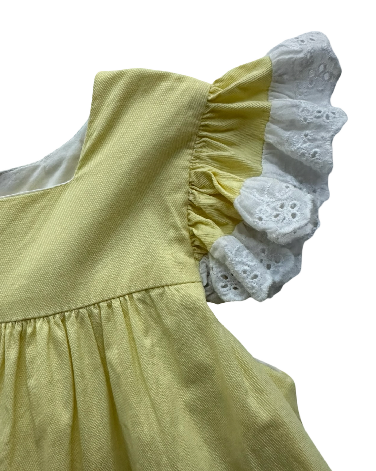 4T Toddler Girls The Oaks Apparel Dress With Eyelets Trim, Embroidered Rainbow.