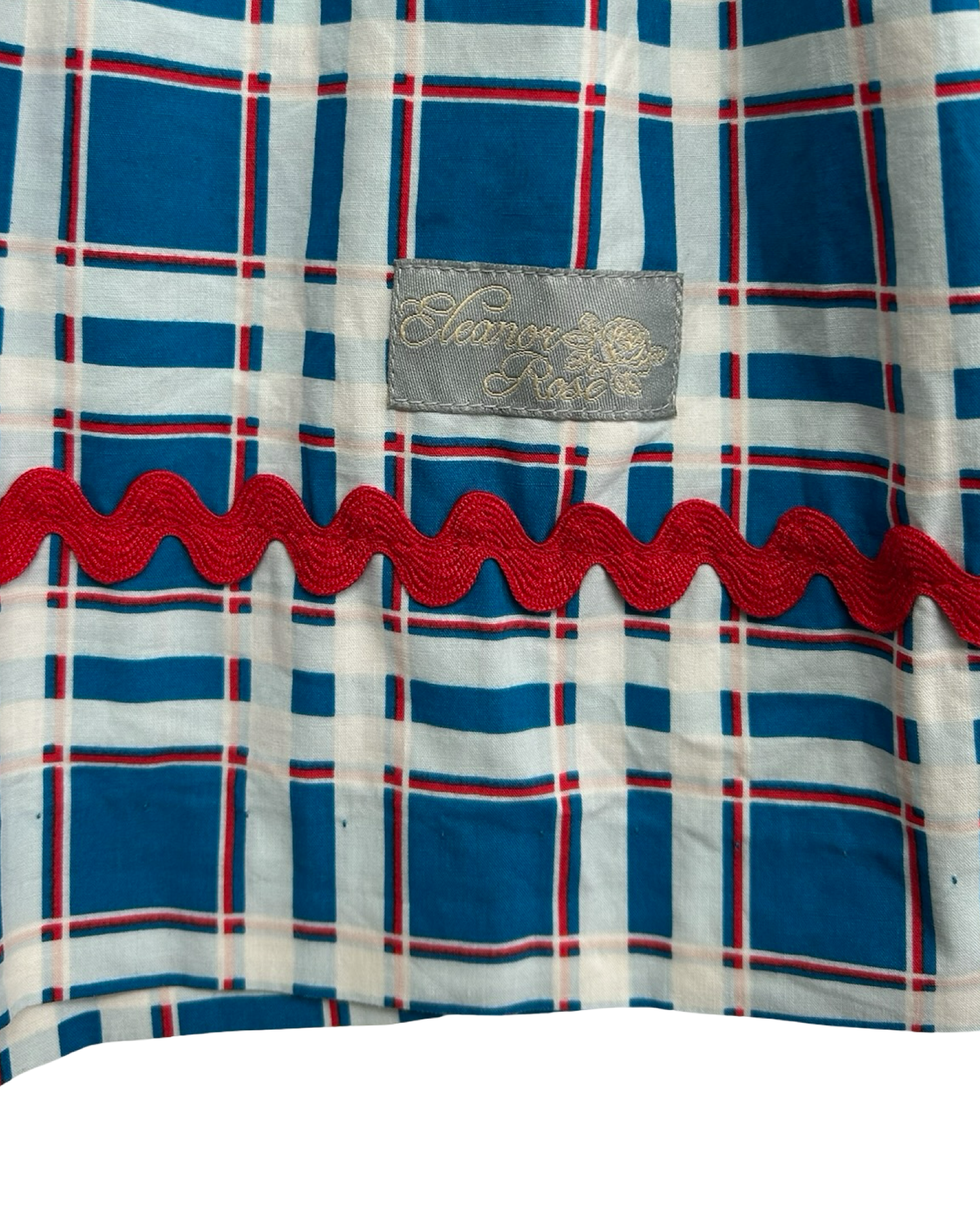6T-7T Toddlers Girls Eleanor Rose Patriotic, Plaid, Ruffled Sleeve Dress