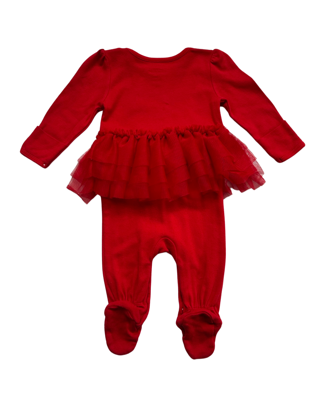 0-3M Baby Girl Red Loved Cat & Jack Onesie Tutu Romper
