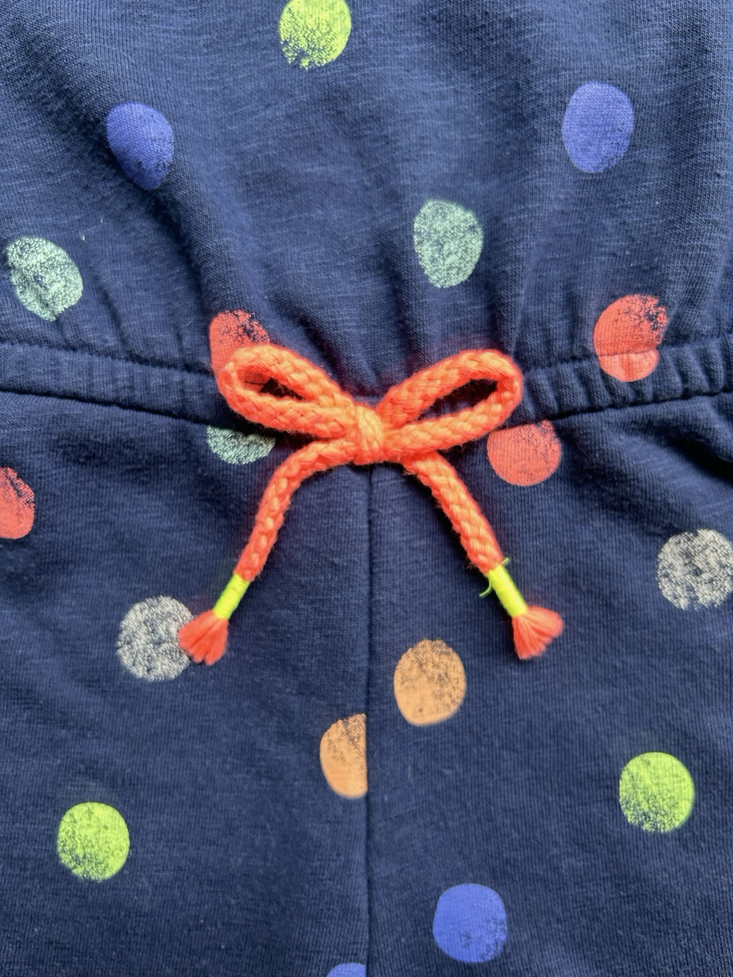 XS (4-5 Years) Girl’s Cat & Jack Sleeveless Romper With Colored Dots Overall.