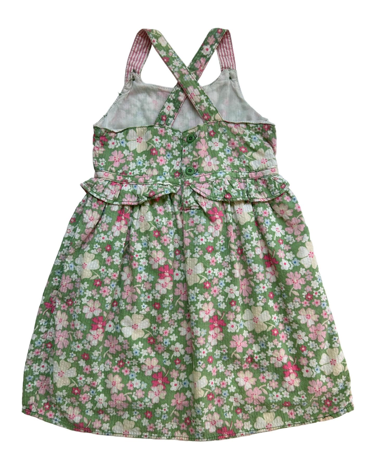 3T Toddler Baby Girl’s OshKosh Genuine Kids Green / Floral Dress.