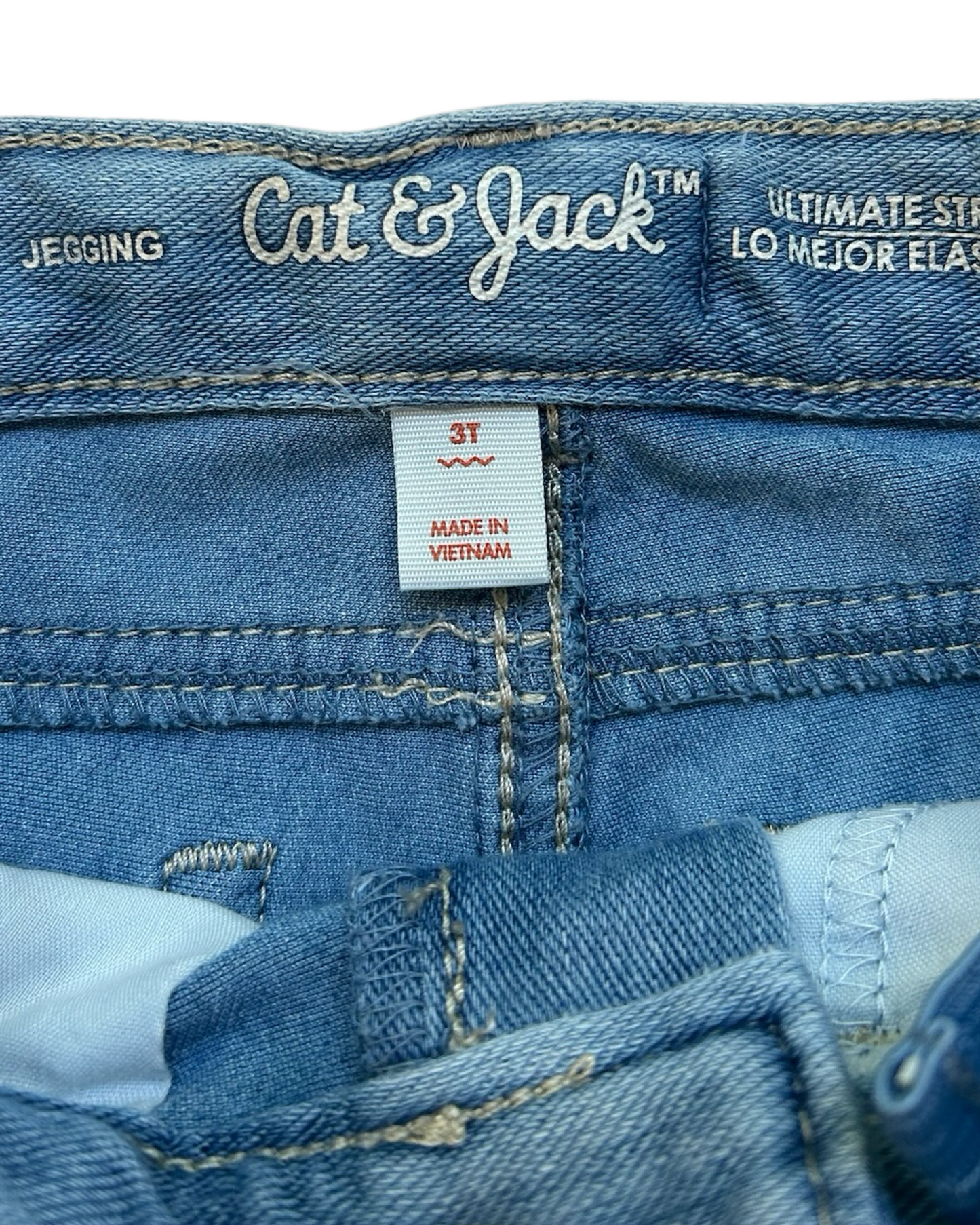 3T Toddler Girls Cat & Jack Jeans Pant Adjustable At The Waist.
