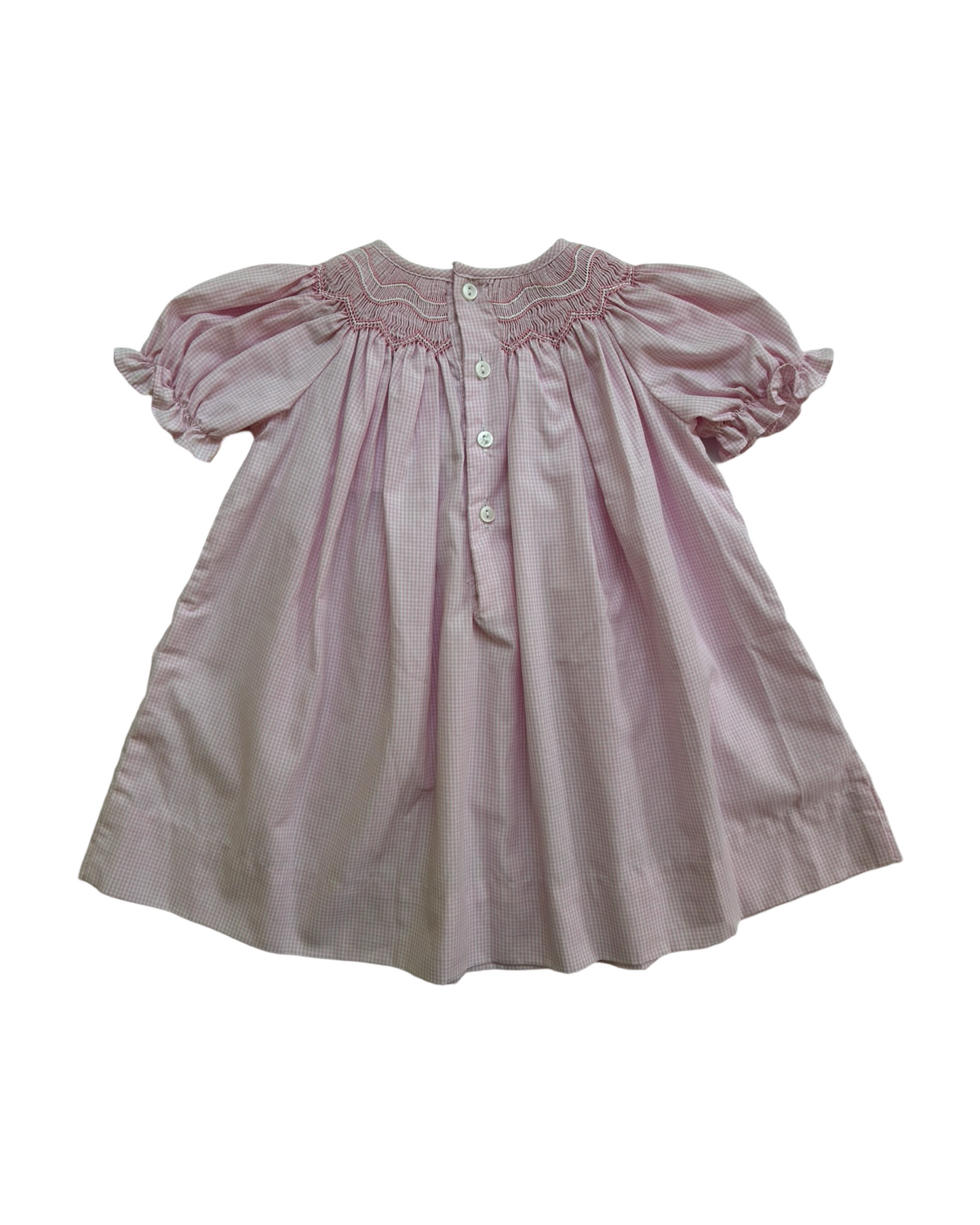 3M Baby Girl Petit Ami Pink Gingham Smocked Dress
