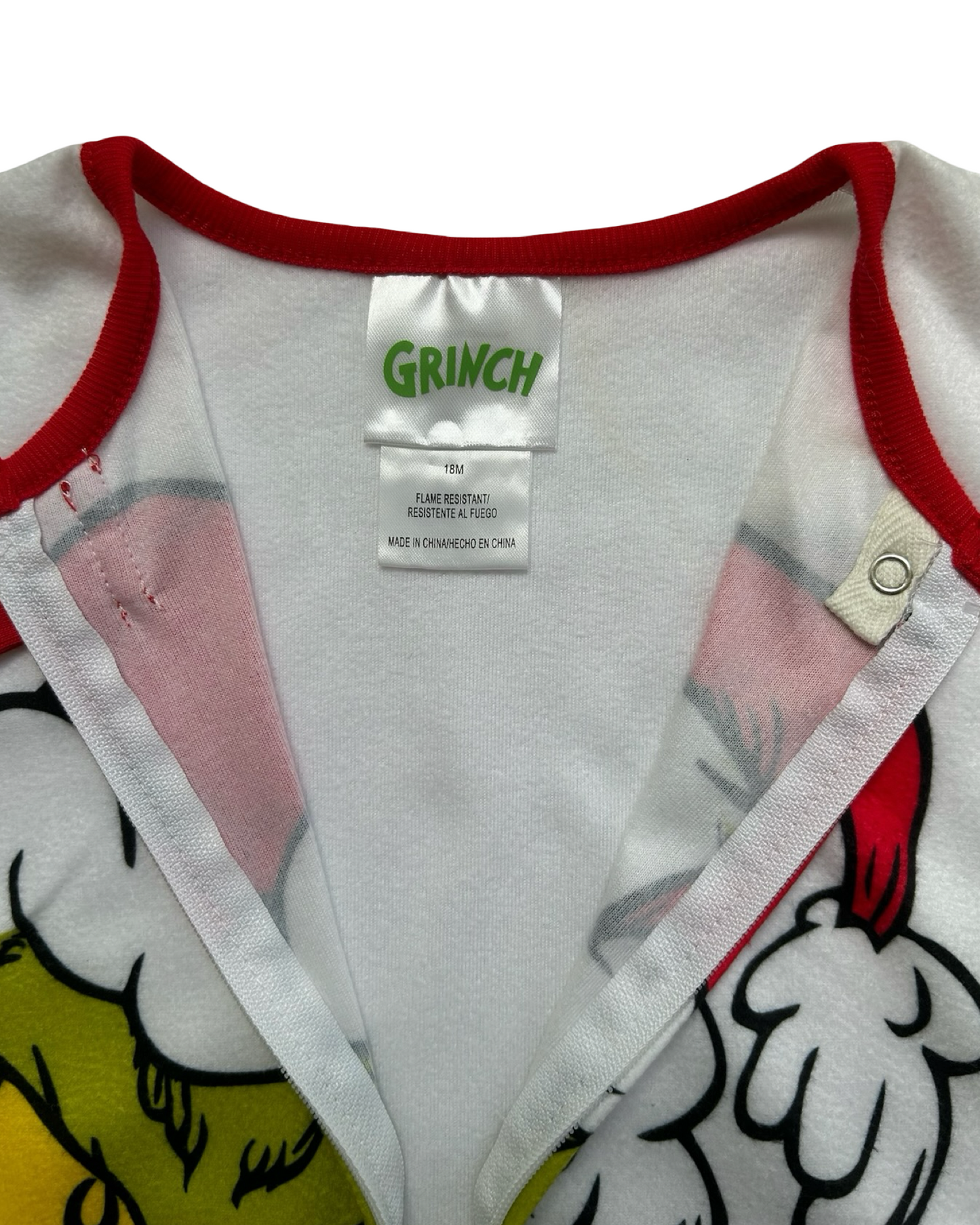 18M Baby Girls/Boys Komar Kids Grinch I’m Here For The Present Footed Sleeper Coverall Pajama.