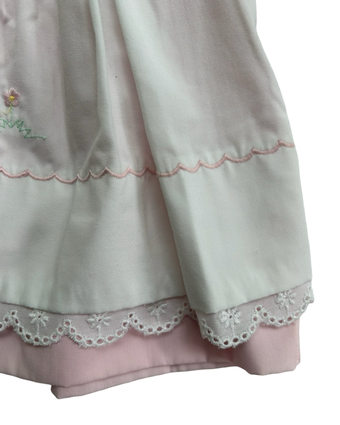 12M Baby Girls Vintage Boutique Dress Embroidered Eyelet Lace.