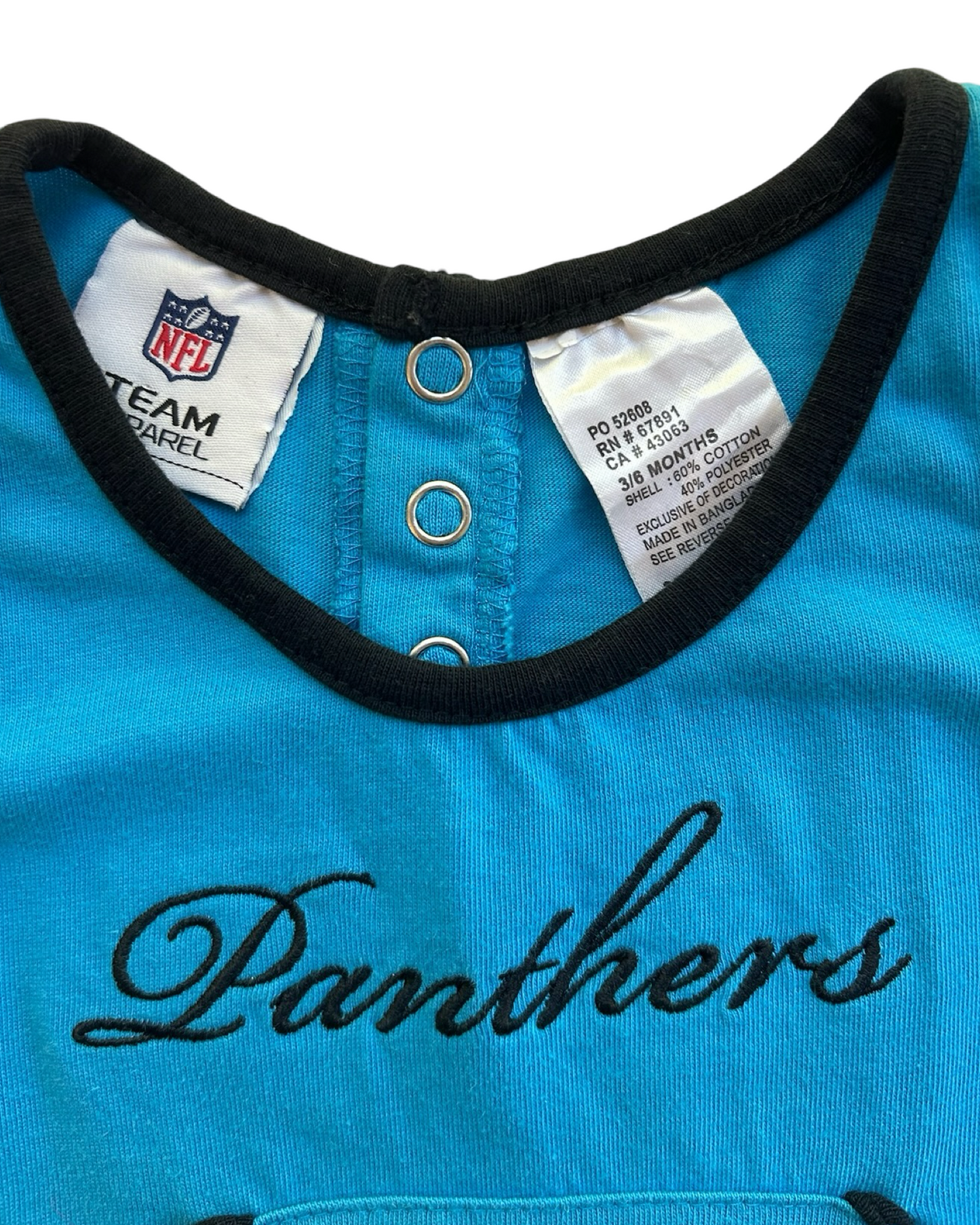 3-6M Baby Girl NFL Team Apparel Carolina Panthers Tank Cheer Dress