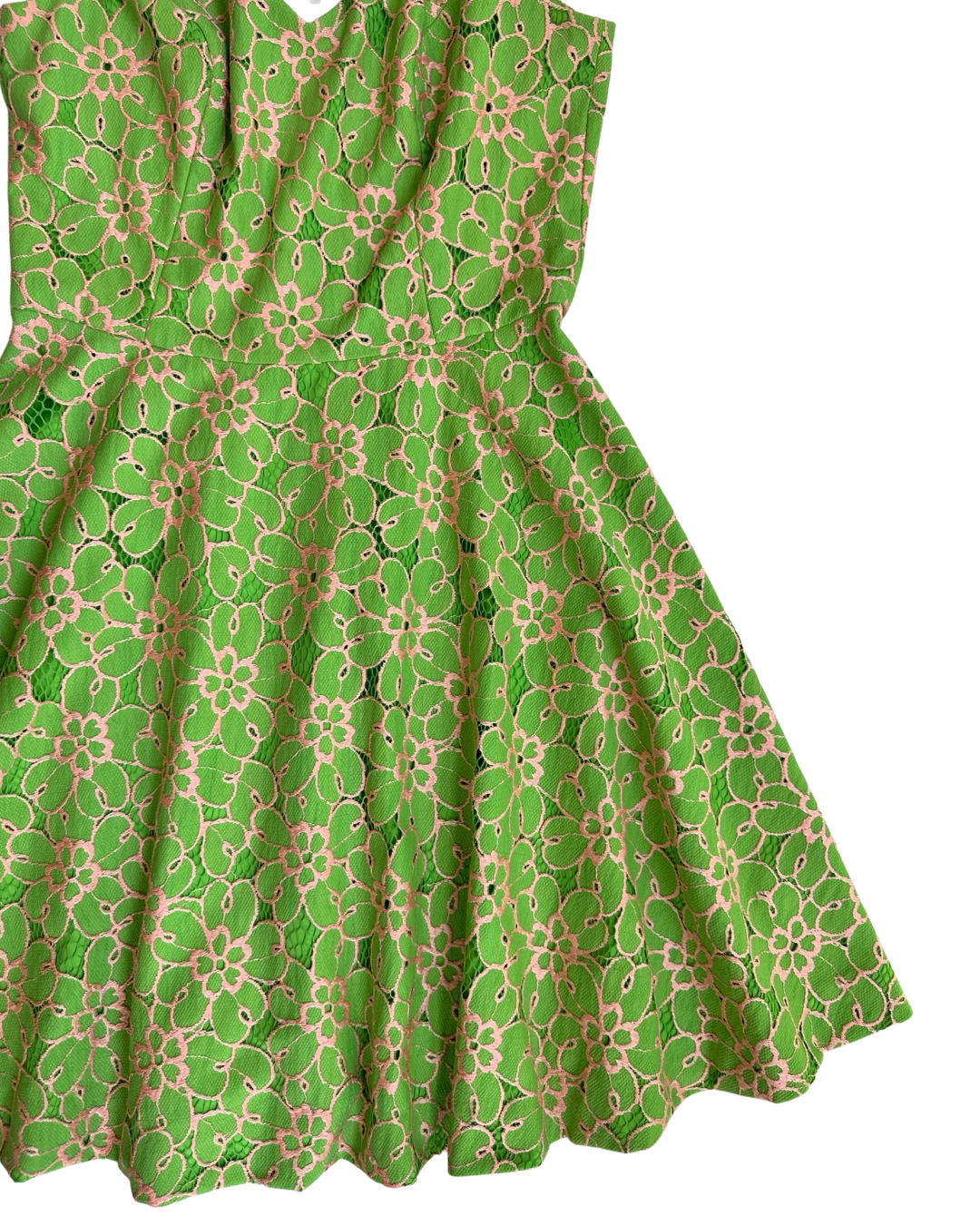 Women’s Size 4 Lilly Pulitzer Green and Pink Floral Lace Dress