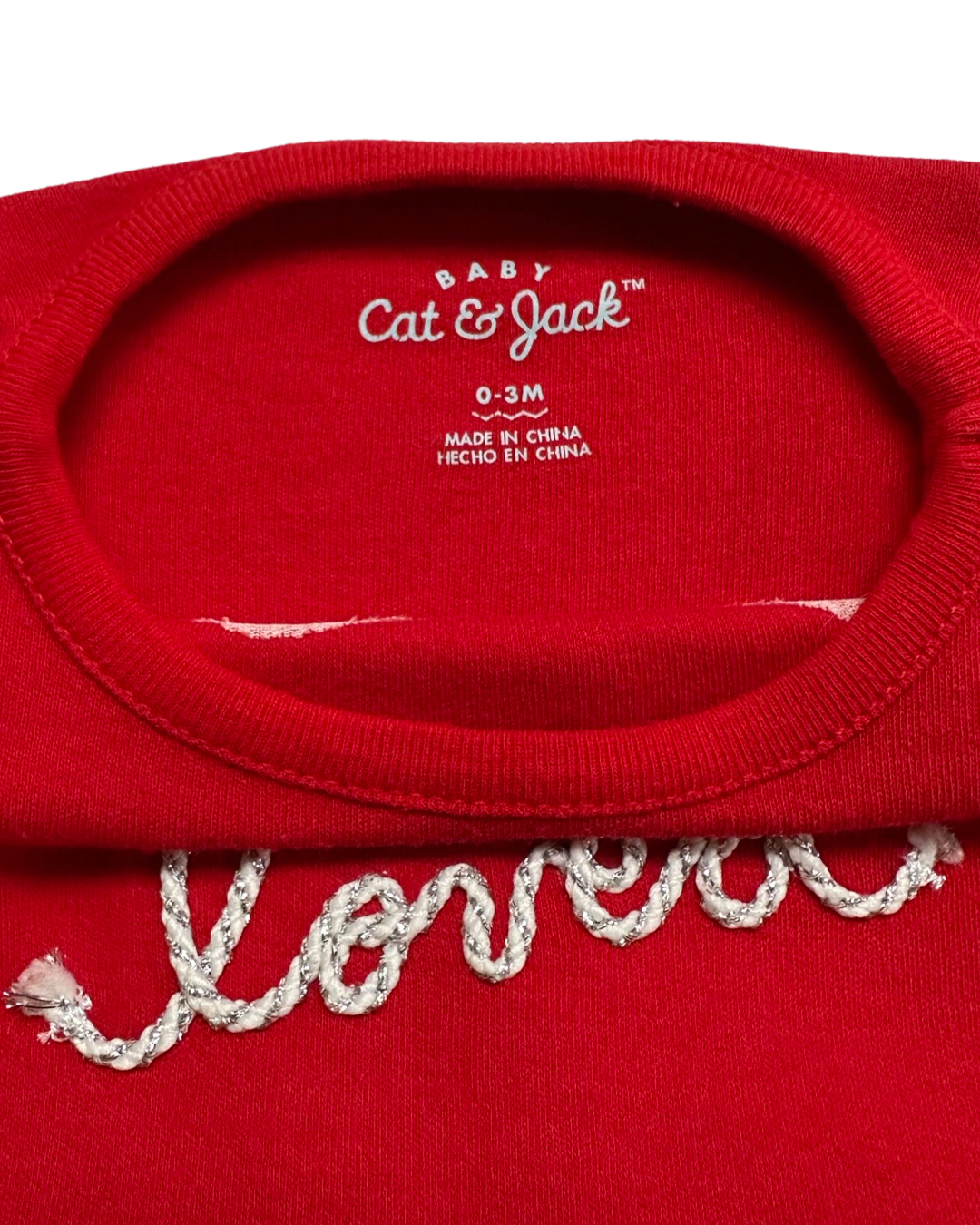 0-3M Baby Girl Red Loved Cat & Jack Onesie Tutu Romper