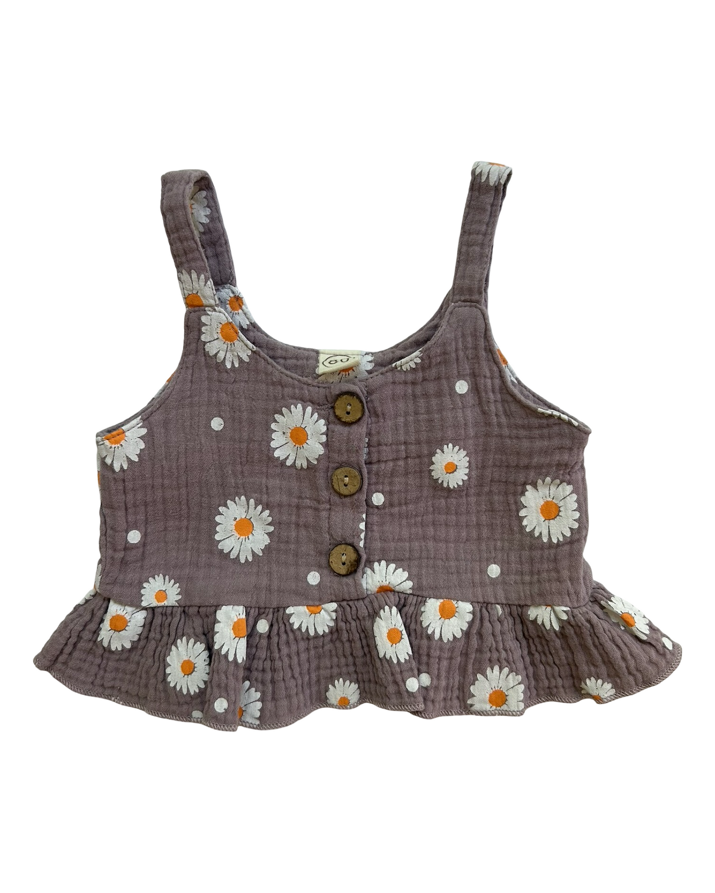 80CM - 9M Toddler Girls Kiapeise Summer Set Of Sleeveless Pump Short With Daisy Print